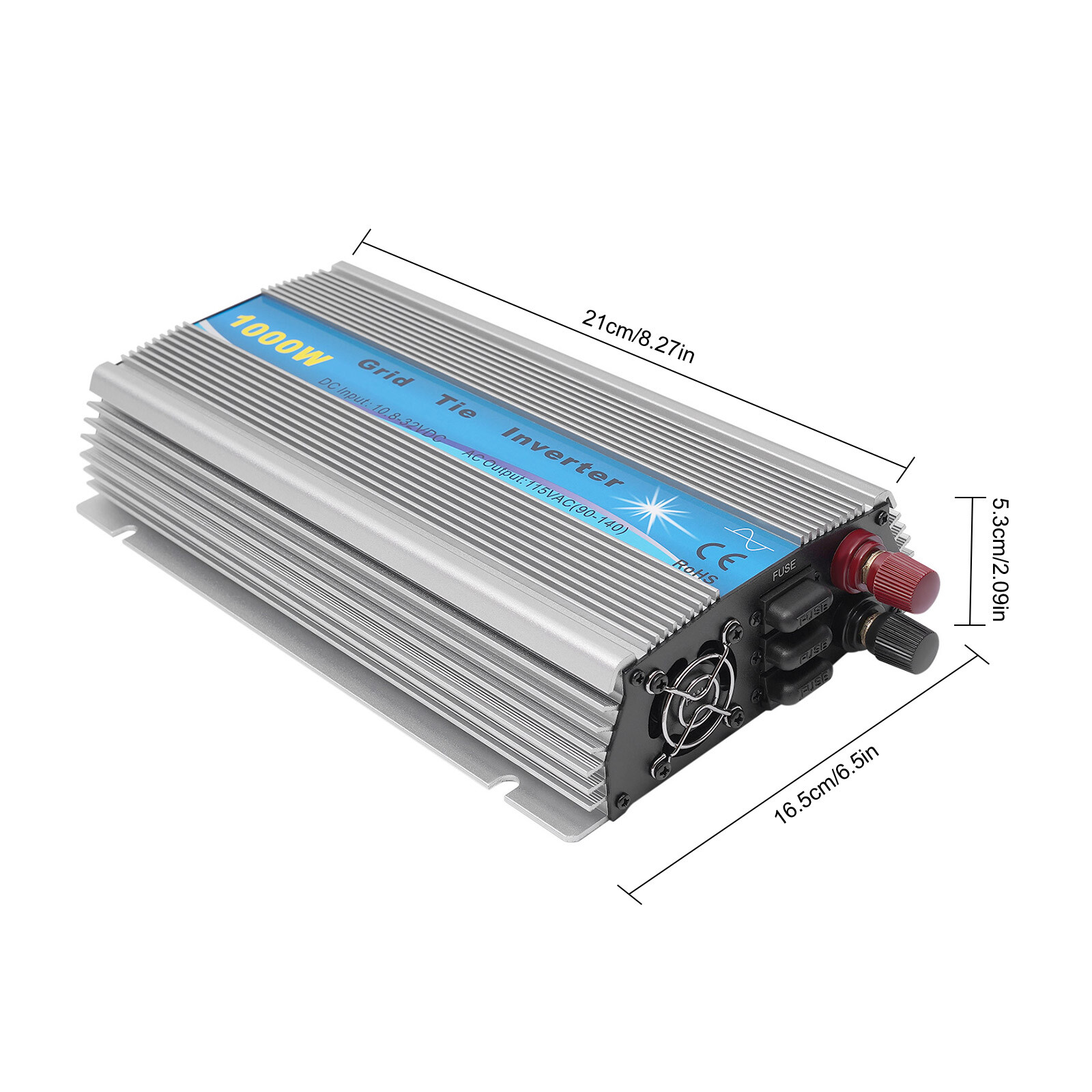 1000W MPPT Grid Tie Inverter DC10.8-32V to AC90-140V Pure Sine Wave Inverter