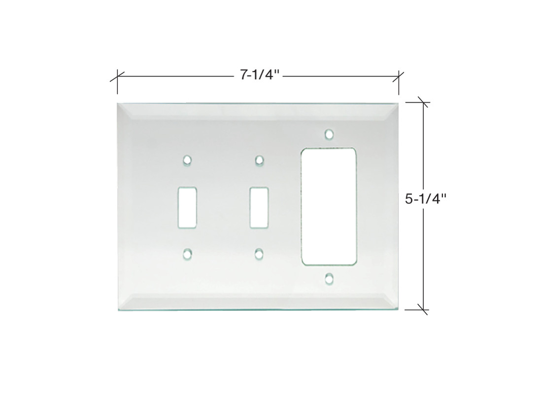 FHC MP15C 5-1/4″ x 7-1/4″ – Double Toggle Decora Clear Glass Mirror Plate