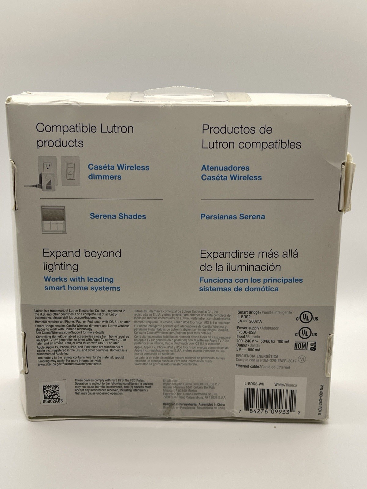 Lutron Caseta Wireless Smart Bridge L-BDG2-WH Apple HomeKit Hub NEW Open Box