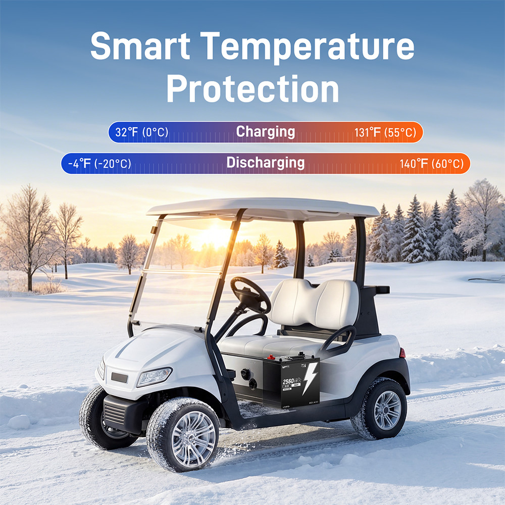 48V 50Ah 100A BMS Lithium Golf Cart Battery + 58.4V 15A LiFePO4 Battery Charger
