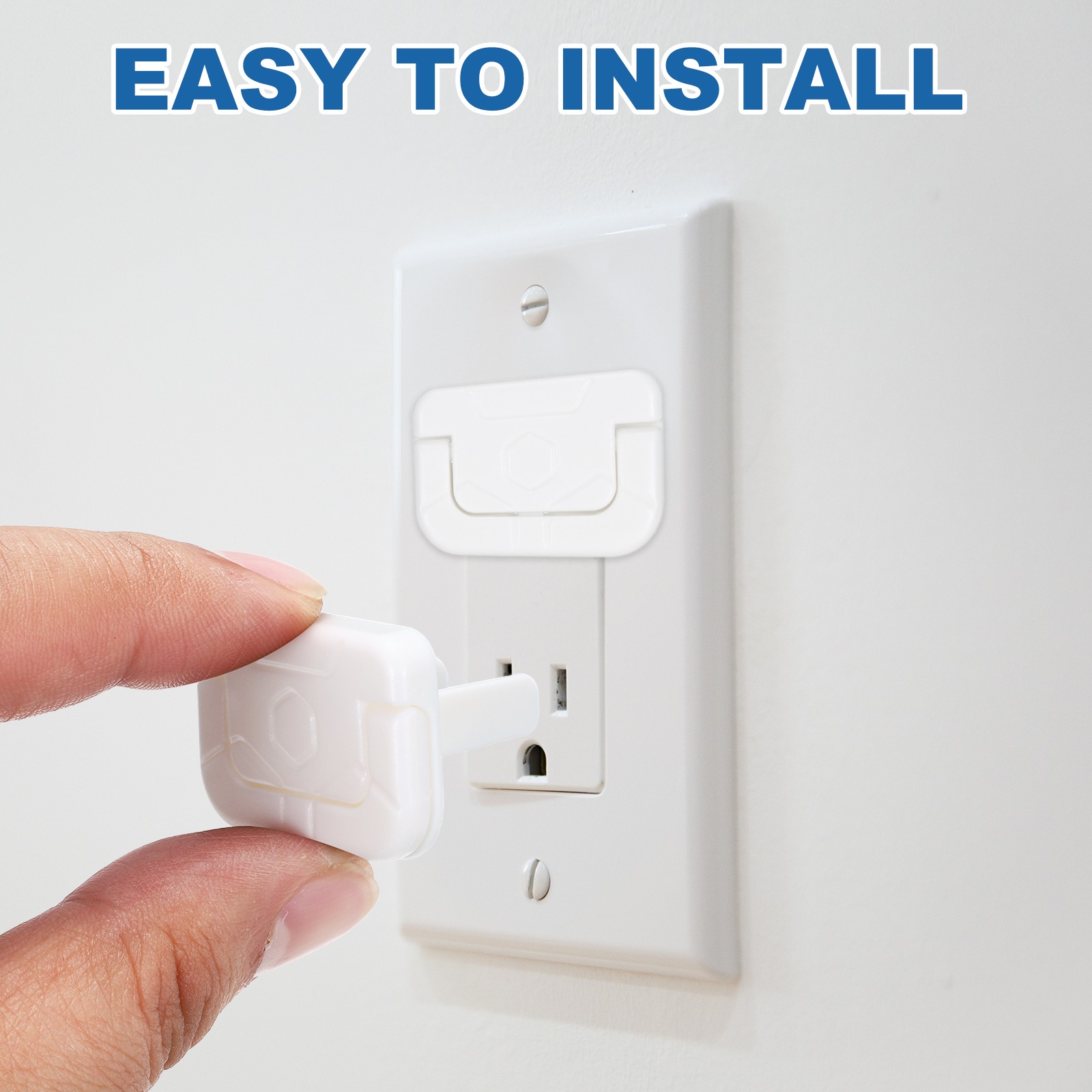 50 Pack Outlet Covers Proofing Safety Plug Covers for 2-Prong, Square White