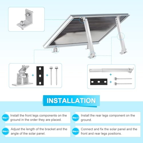 Set of 1 Adjustable Solar Panel Tilt Brackets—Aluminum Alloy Mounting
