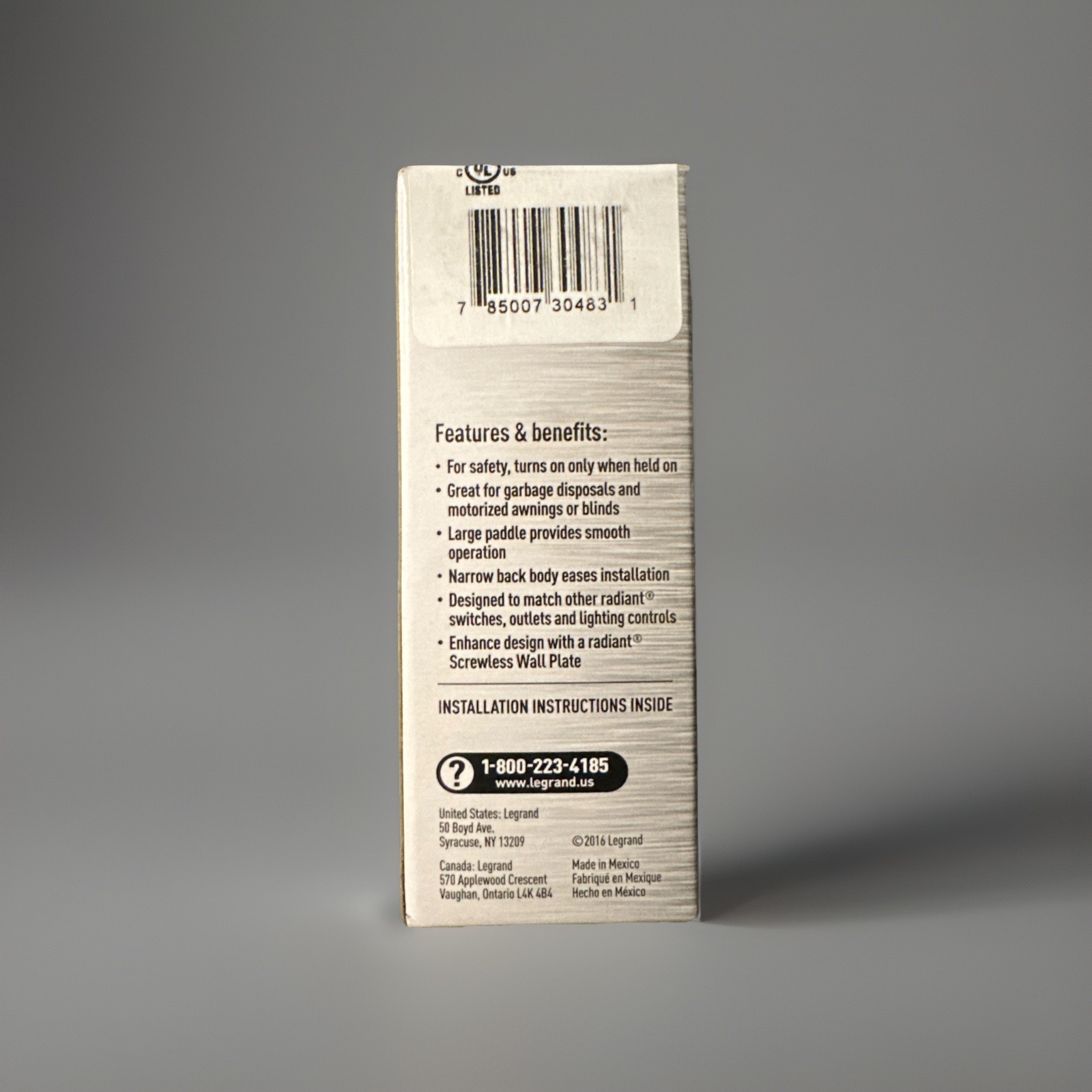 Legrand TM870STMWCC6 Pass & Seymour 15A White Single-Pole/Single-Throw Decorator