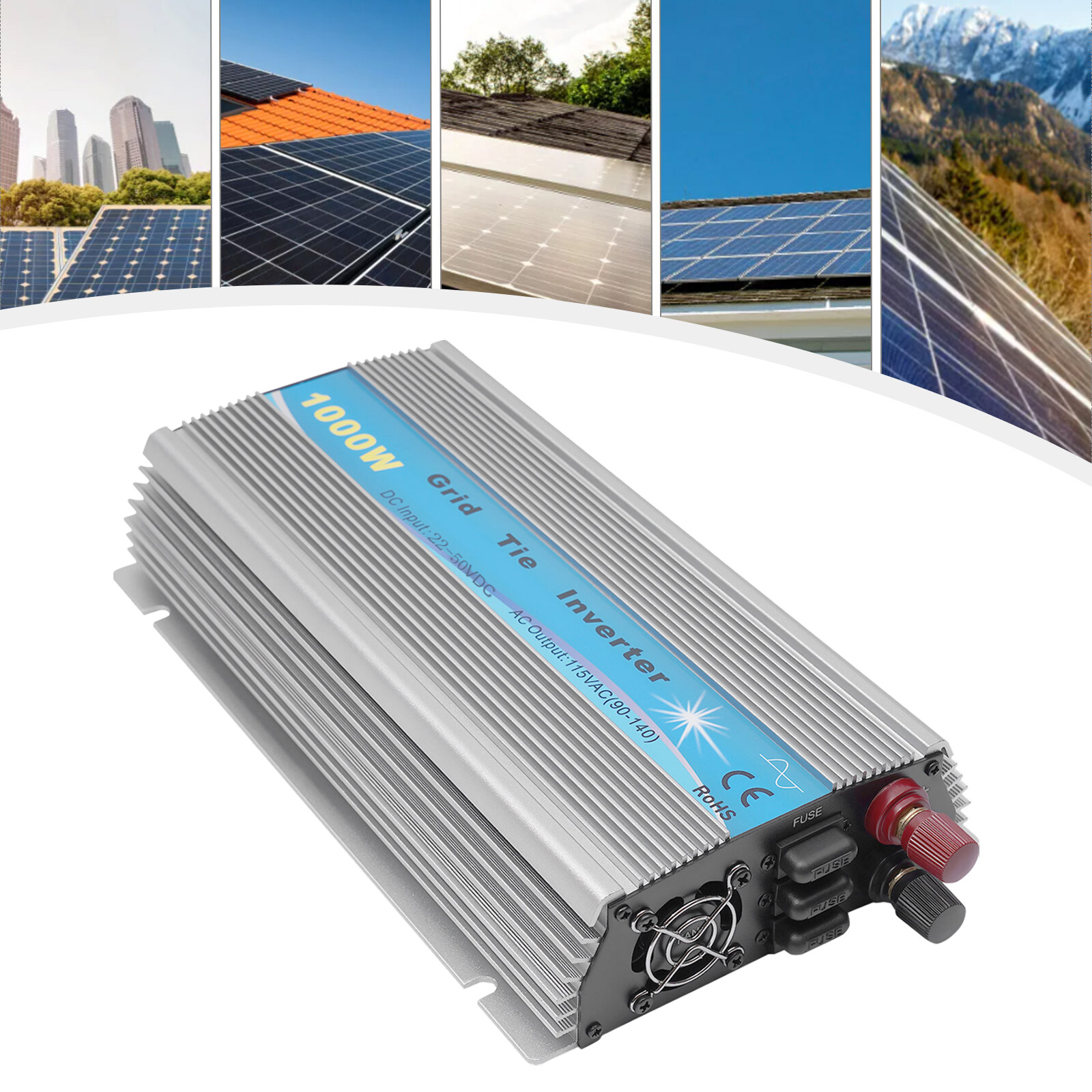 1000W Solar Grid Tie Inverter Dc22-50v to Ac90v/140v Pure Sine Wave Inverter