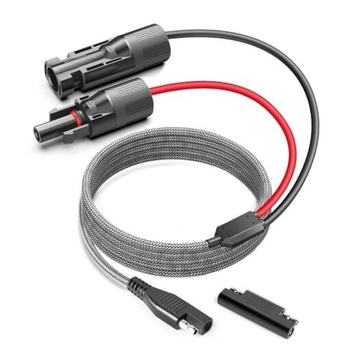 Solar Panel Connectors to SAE Adapter Cable, 11FT 10AWG Solar Extension Cable