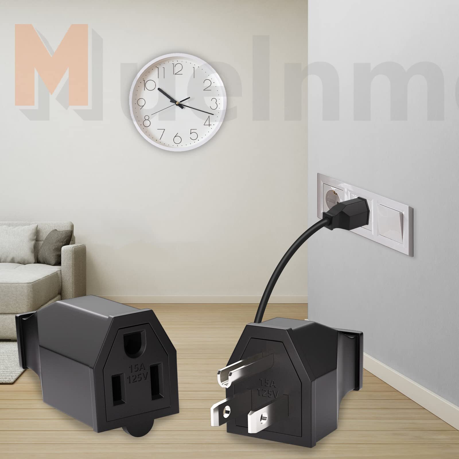 1 Set Extension Cord Ends Electrical Replacement Plug And Connector Nema 515r 15