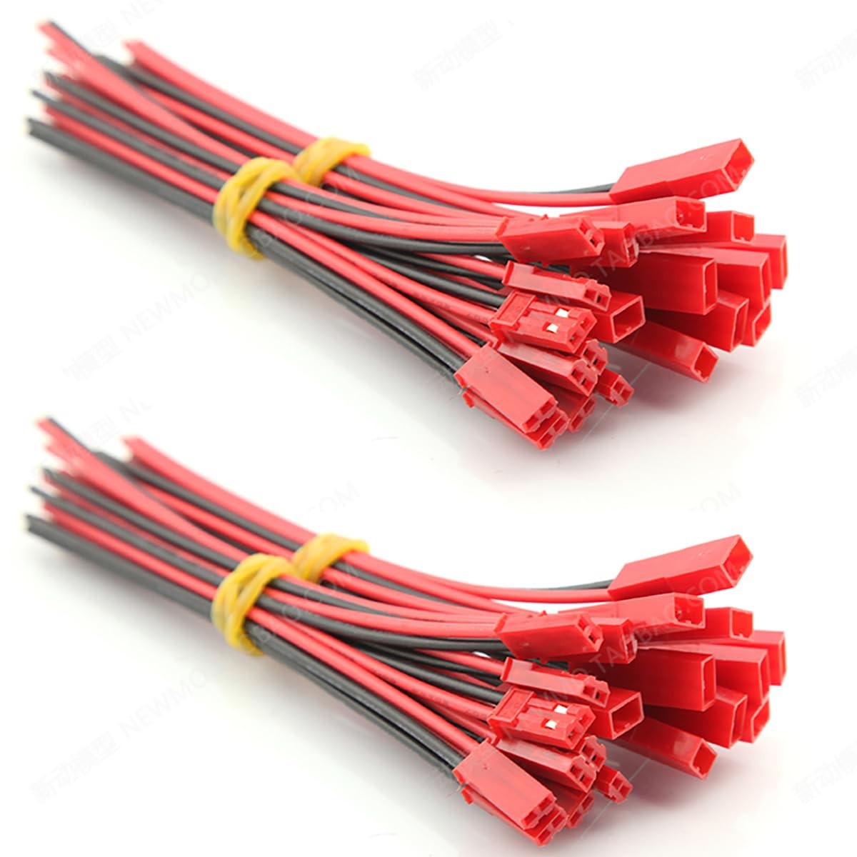 ZHOFONET 20Pairs 20AWG JST Connector 2 Pin Male and Female 10 cm, Red