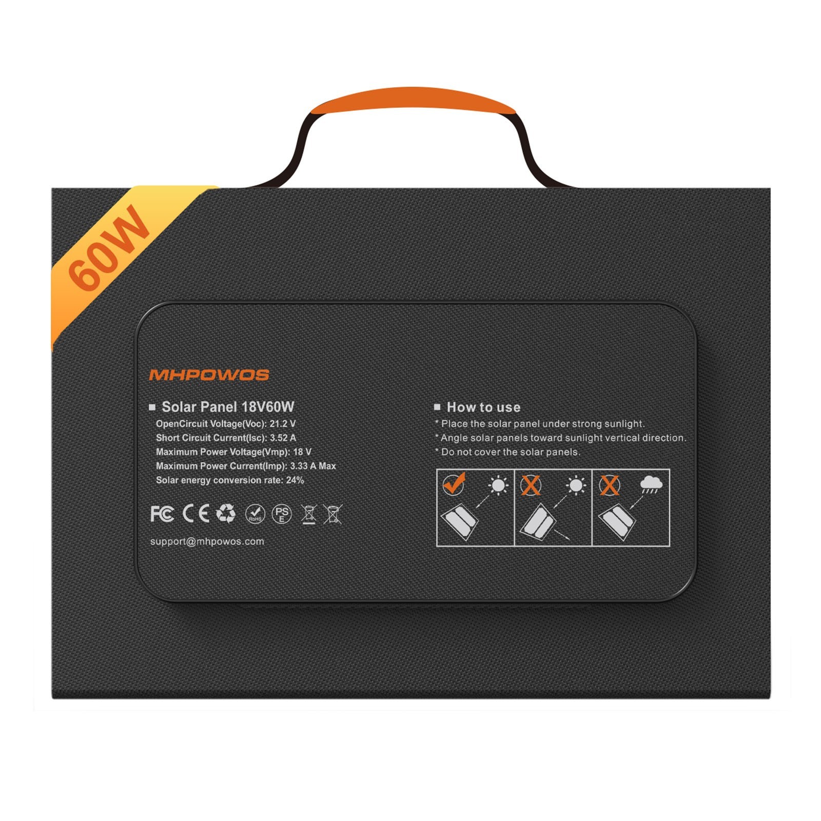 60W Solar Panel For Jackery Portable Power Station Explorer 300 Outdoor Camping