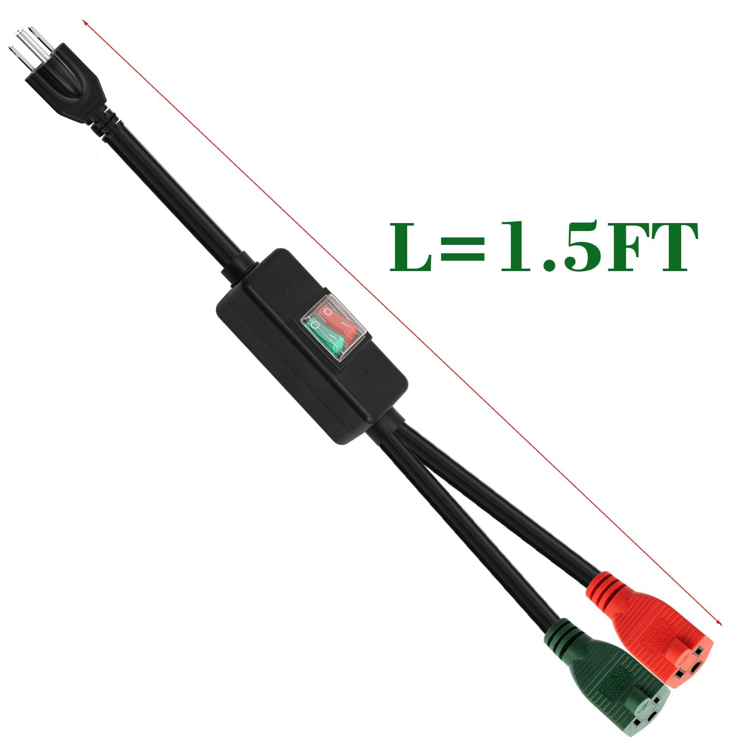 3-Prong Outdoor Waterproof Extension Switch Cord, Inline On/Off Switch Extens…