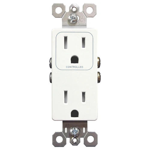 PCS PulseWorx UPB Split Duplex Wall Receptacle, White (RM1-15-W)