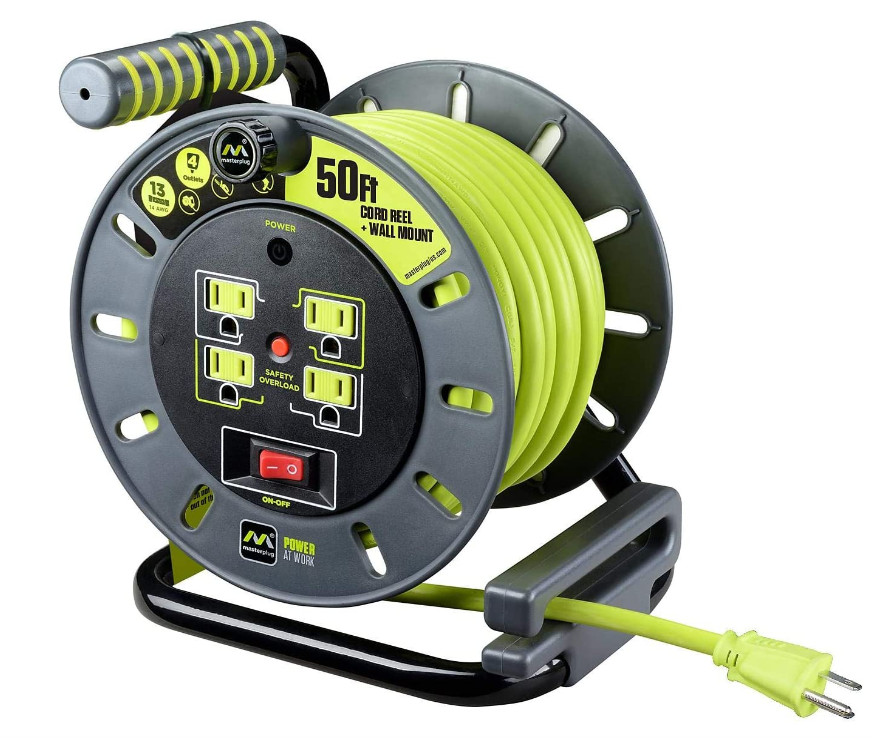 Masterplug Extension Cord Reel (50 ft.) with Wall Mount