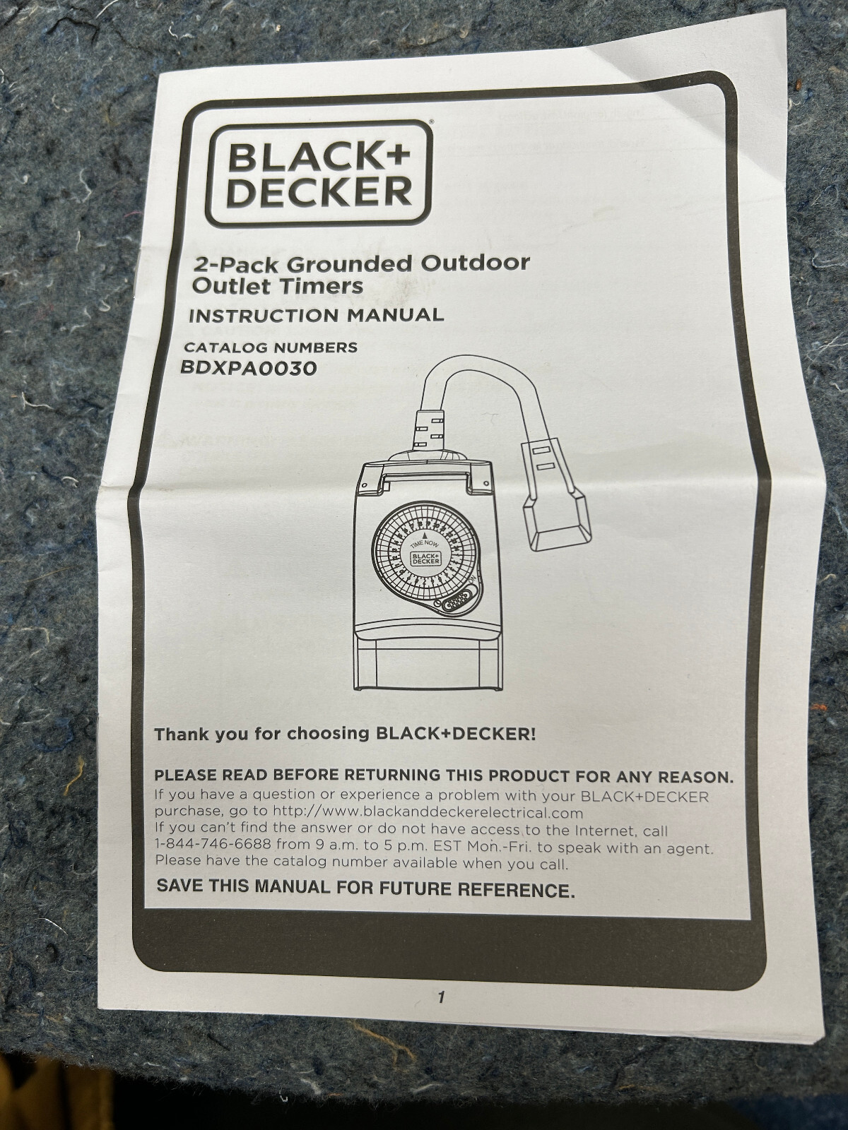Black & Decker BDXPA0030 Grounded Outdoor Outlet Timer with 2 Outlets