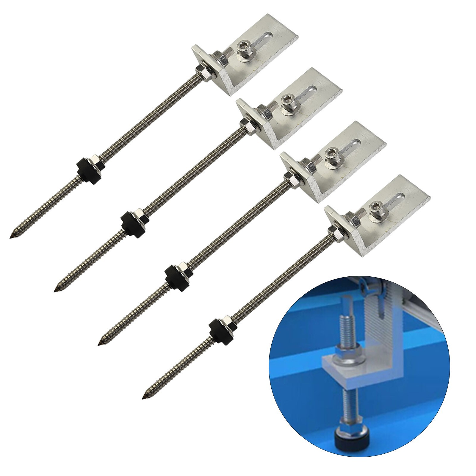 Exquisite Pole Screws Brackets Roof Fixture Aluminium Alloy L Angle M10 Sliver