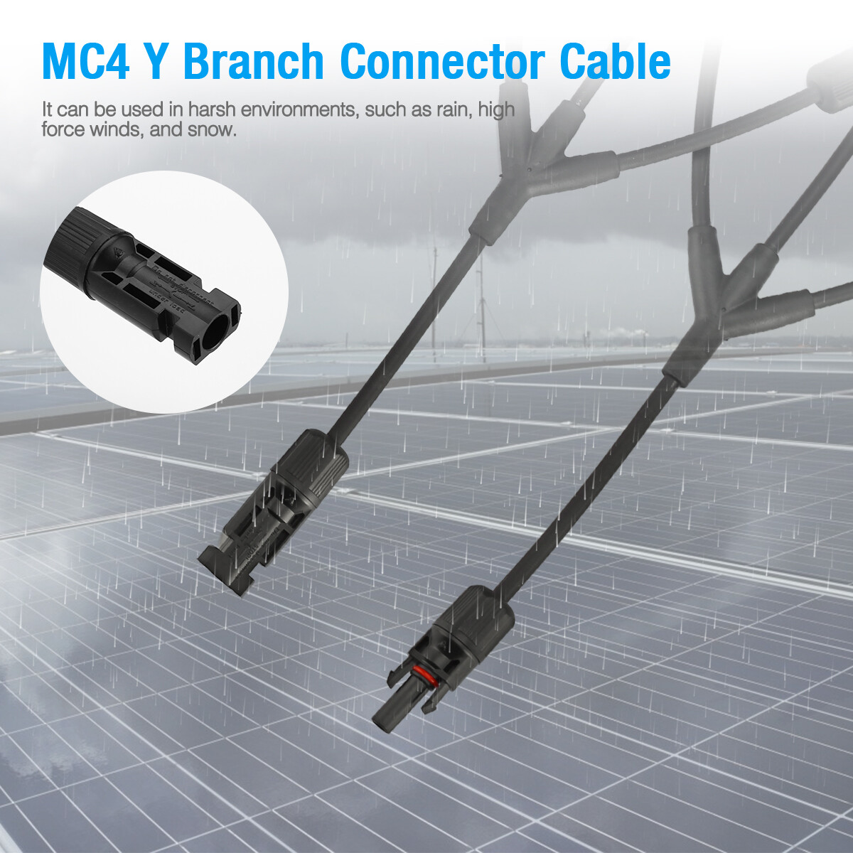 Solar Panel Connectors Y Branch Parallel Adapter Cable Wire Plug Tool Kit B2
