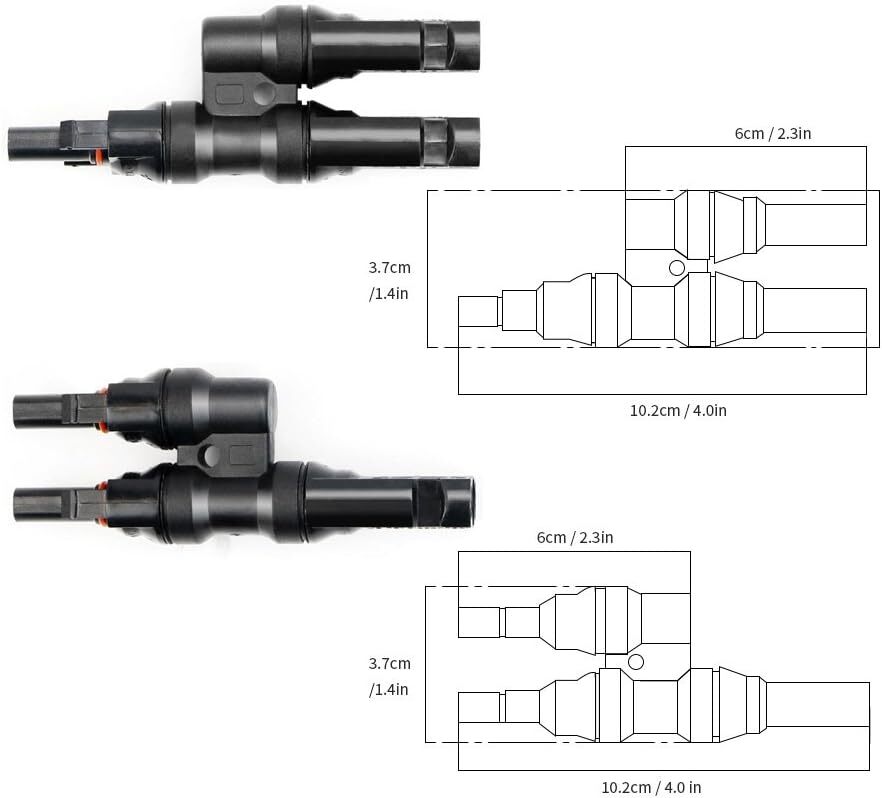 ALLPOWERS Branch Connectors Solar Panels Connectors Y Connector