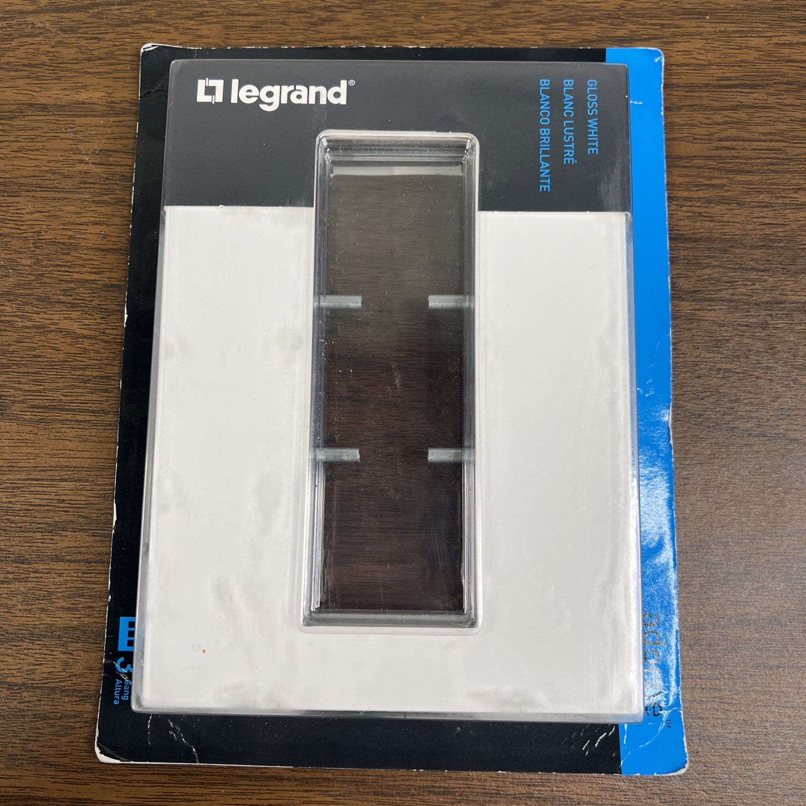 Legrand Adorne 3-Gang Decorator/Rocker Wall Plate , Gloss White AWP3GWH4