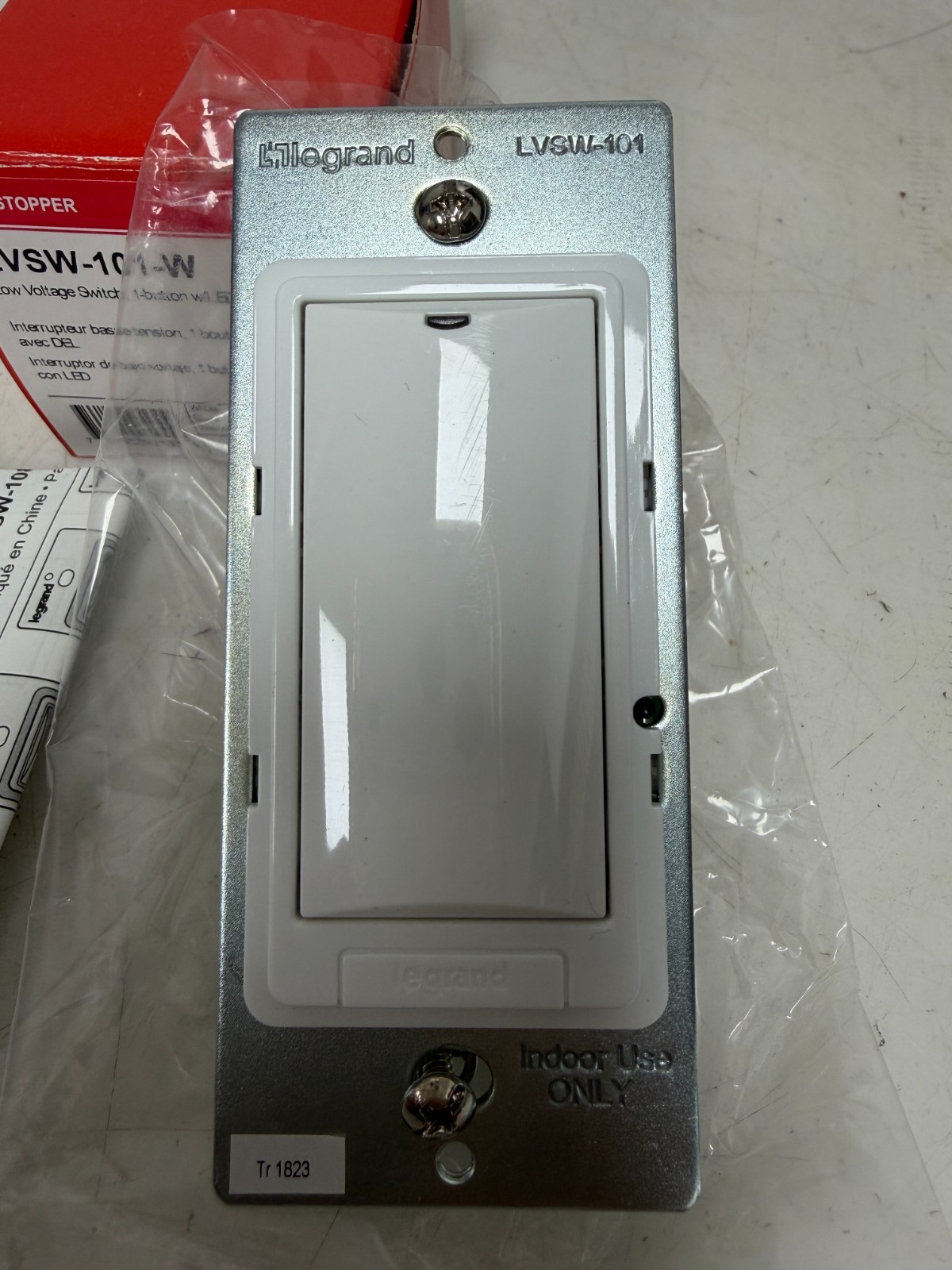 👀NEW LEGRAND WATTSTOPPER WHITE LOW VOLTAGE LED SWITCH 1 BUTTON LVSW-101-W