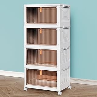 CTSNSLH 4 Tier Plastic Storage Bins with Lid 23QT – Stackable Storage Bins with