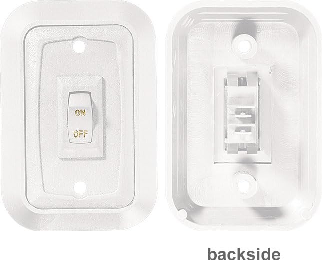 RV Designer 12X18 White Electronic Switch with Raised Bezel for Lighting Control