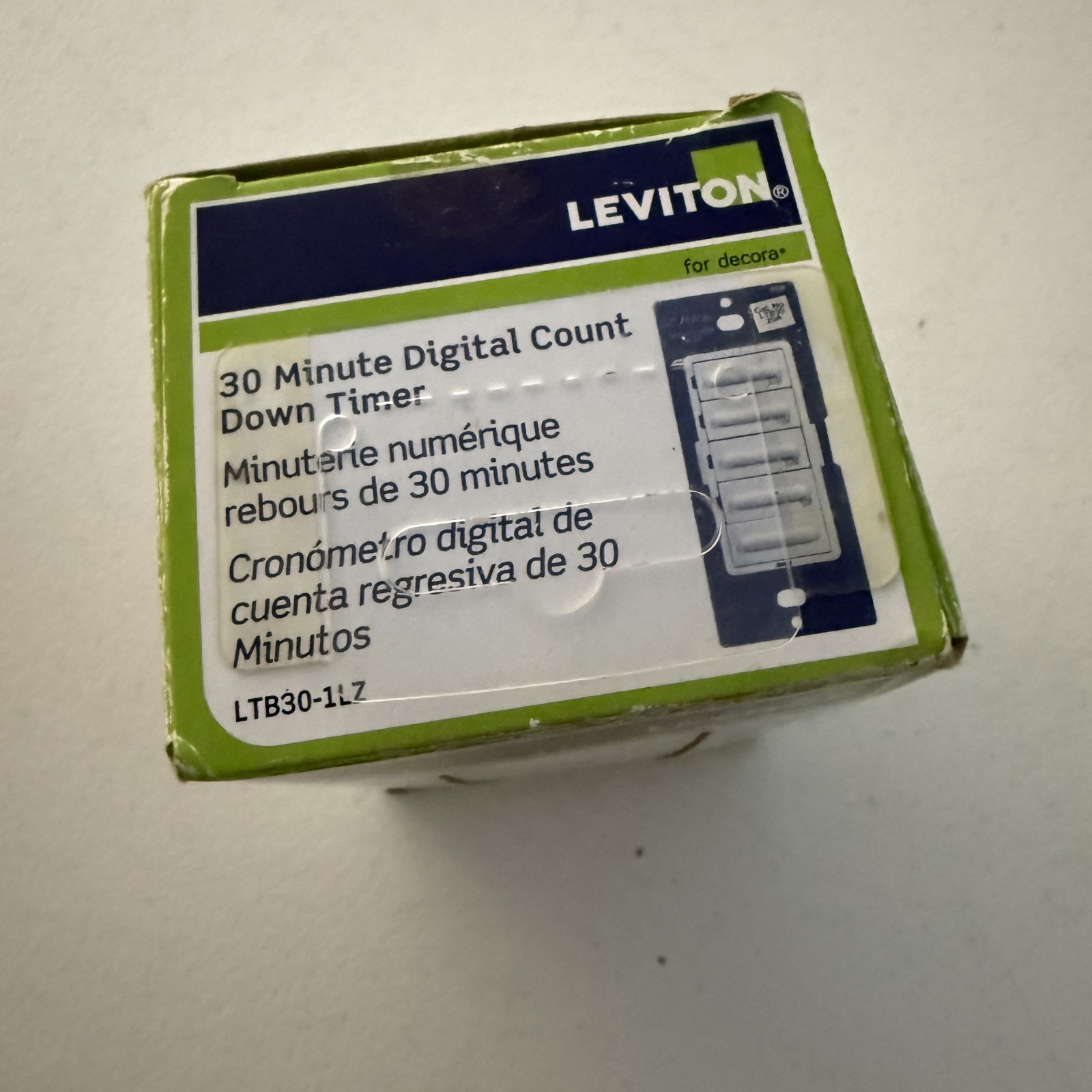 Leviton LTB30-1LZ Digital Countdown Timer 20A White, Ivory, Light Almond