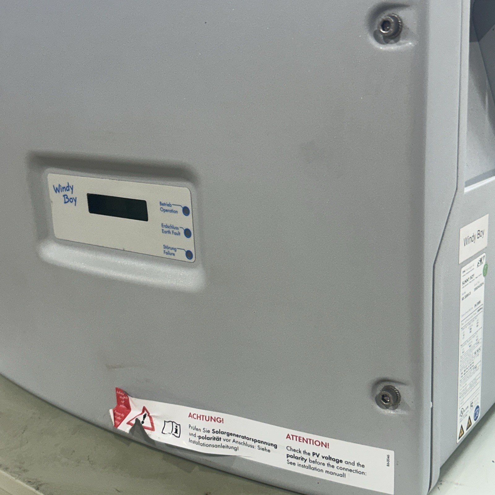 Windy Boy Power Inverter Sb3000us. Sma Sunny Boy W/ Auto Wind Generator Charger