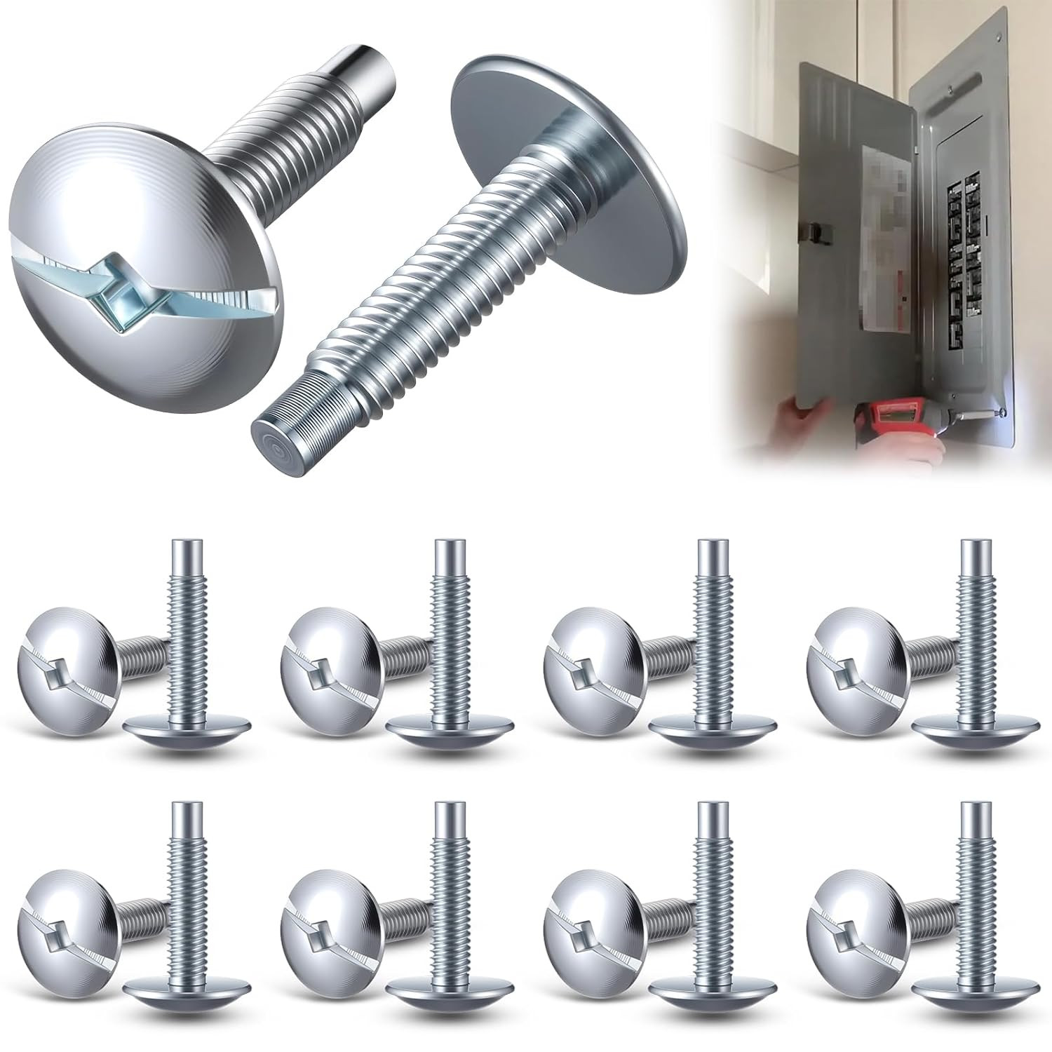 18 Pcs Electrical Panel Screws for Square D Load Center(Sliver | Zinc Coated