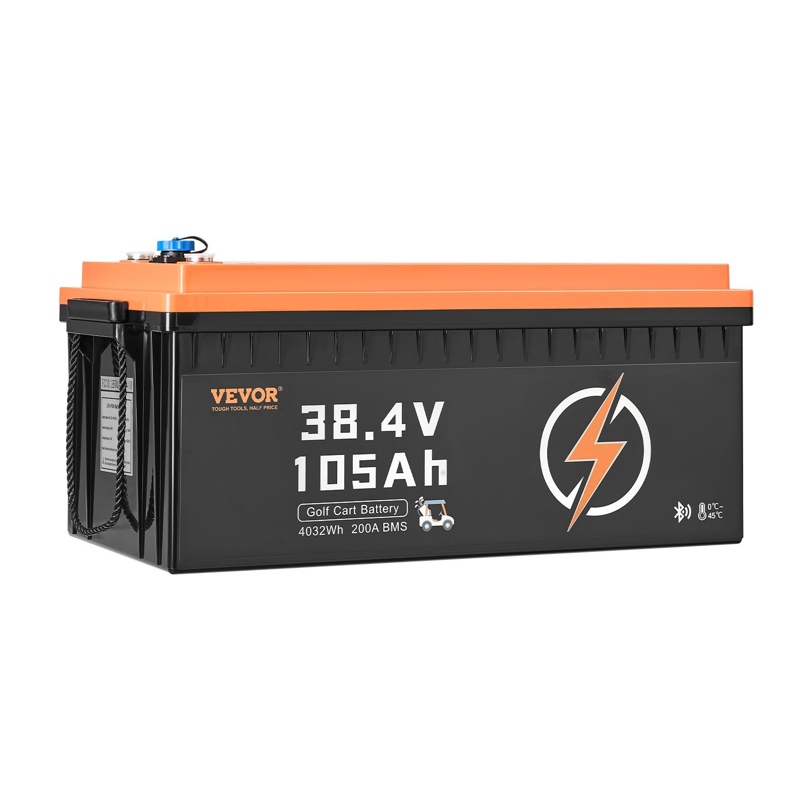 VEVOR 36V 105Ah Golf Cart Lithium Battery 20A Charger LCD Monitor & 4000+ Cycle