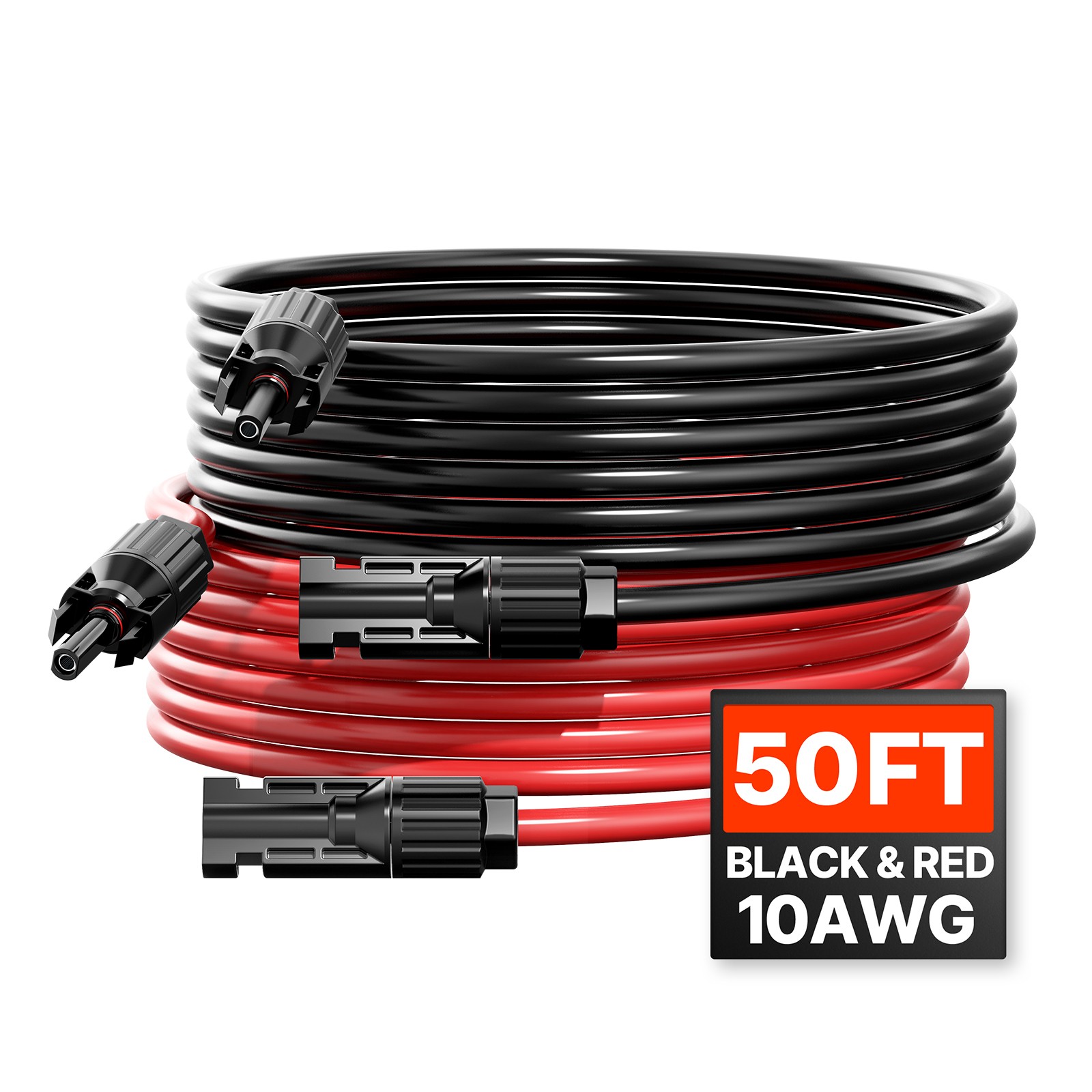 Uimoso 50FT Solar Panel Extension Wire with Female &Male Connectors 10AWG 1 Pair