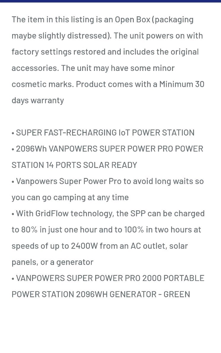 Vanpower super Pro 2000 Power Station