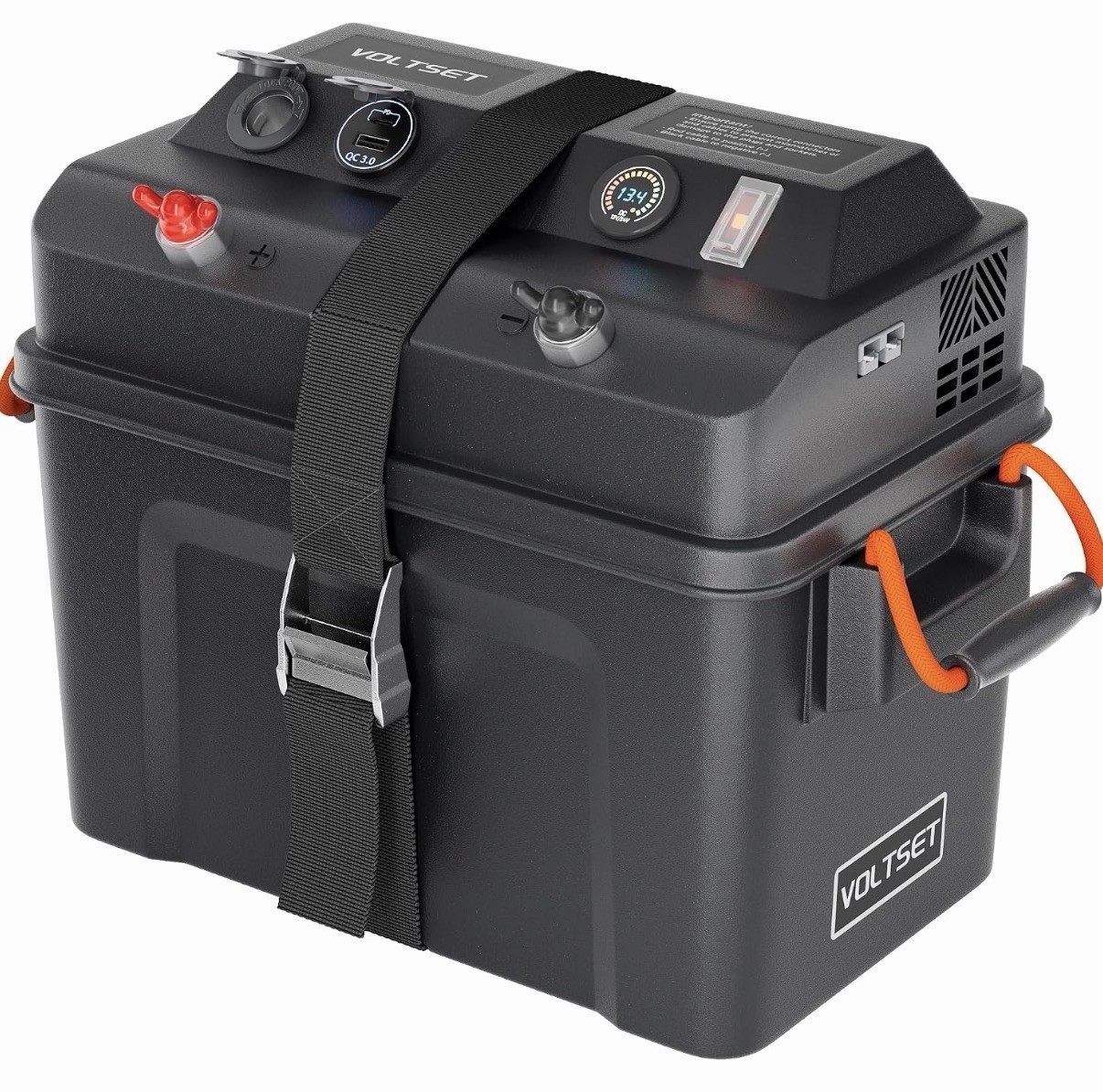 Smart Marine Battery Box 12V 24V – Power Center with Digital Voltage Meter, Dual