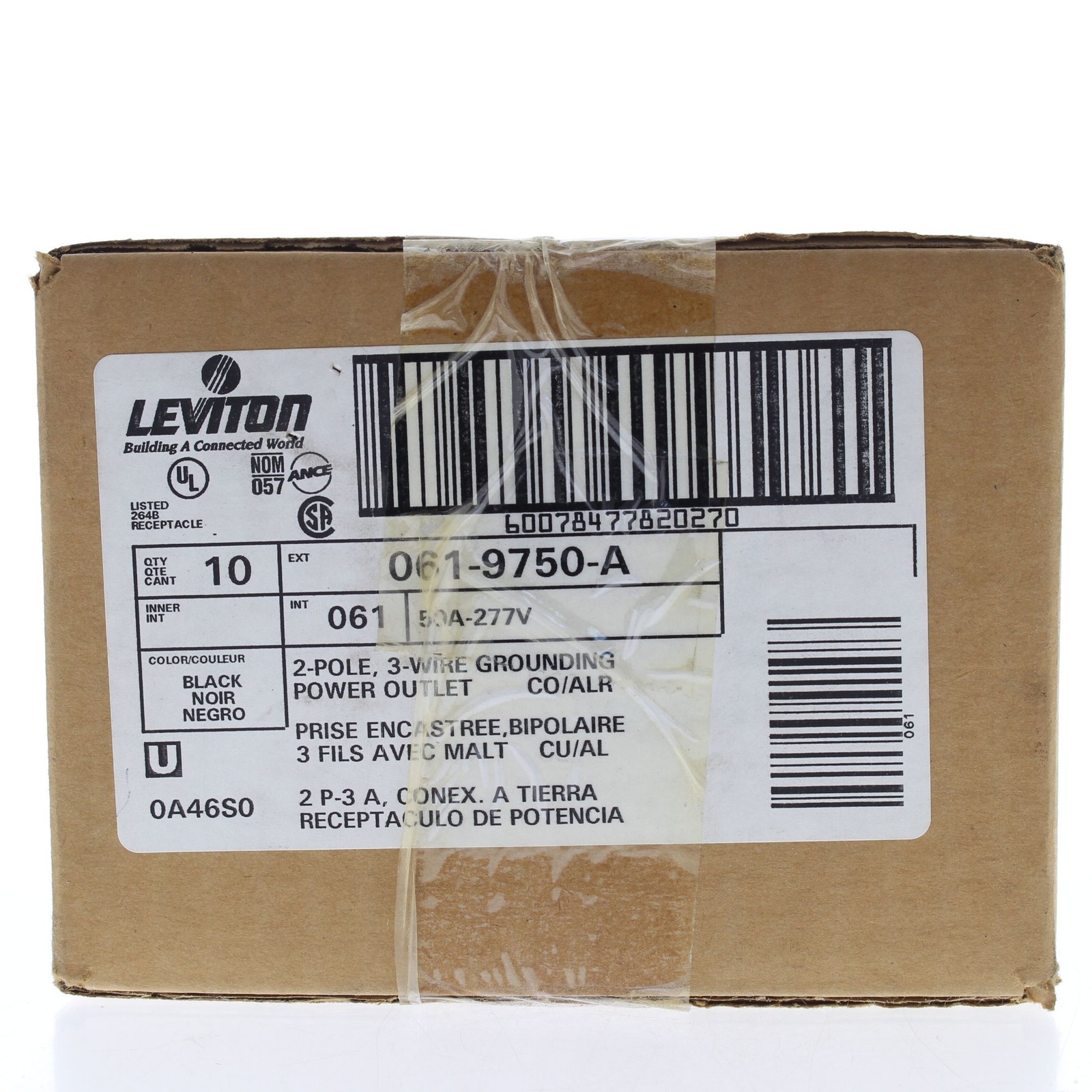 10 Leviton Straight Blade Receptacle Power Outlets NEMA 7-50R 50A 277V 9750-A