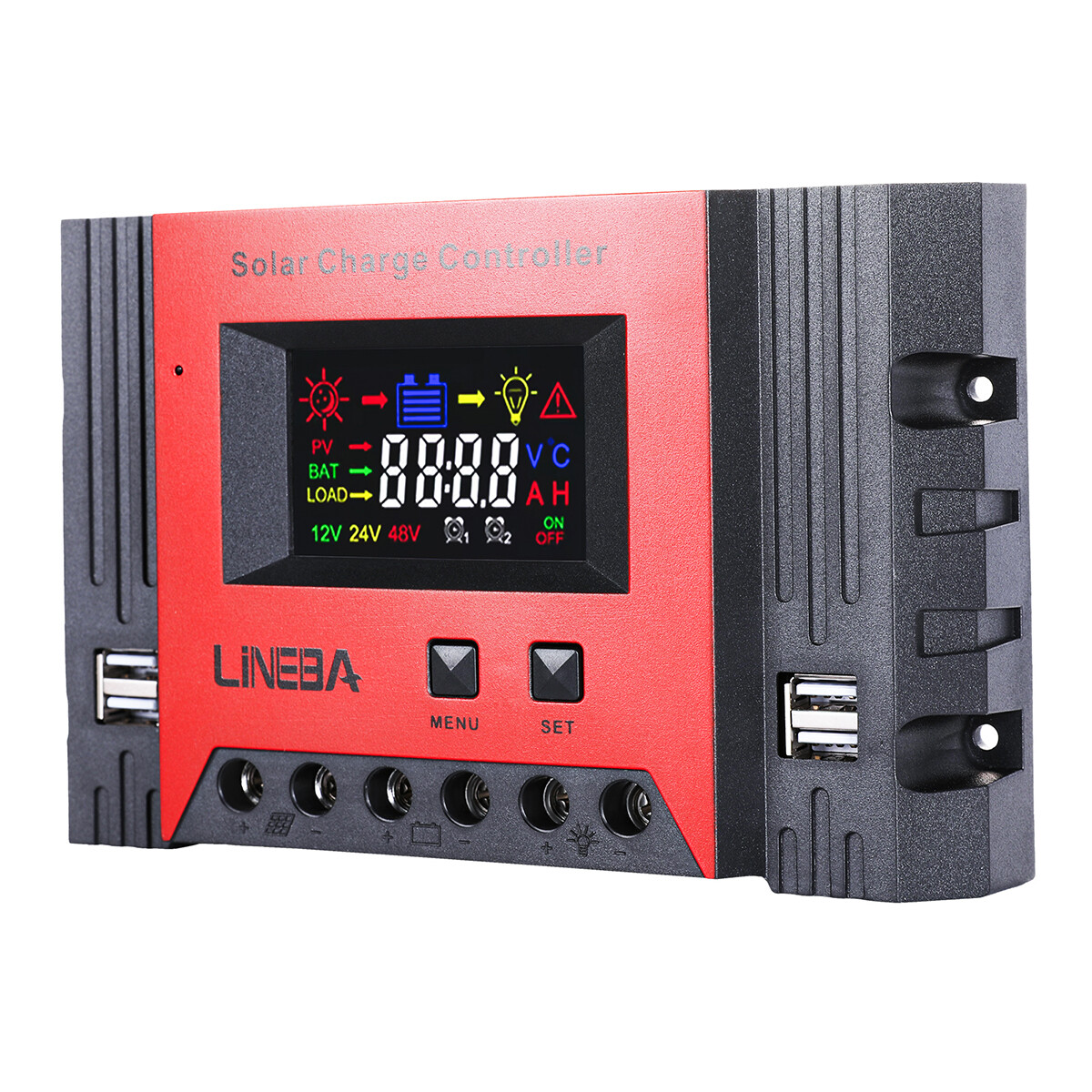 PWM 12V/24V/48V Solar Charge Controller with LCD Display LifePO4 Auto Regulator