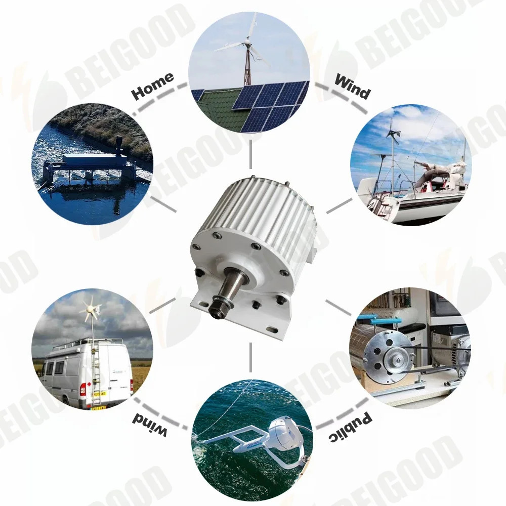 Generator System 1000-5000W 50HZ 12V-380V Gearless Permanent Magnet Generator