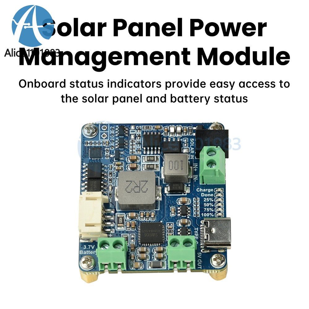 6-24V Solar Panel Power Management Module 5V 3A Supports MPPT, PD QC FCP SFCP
