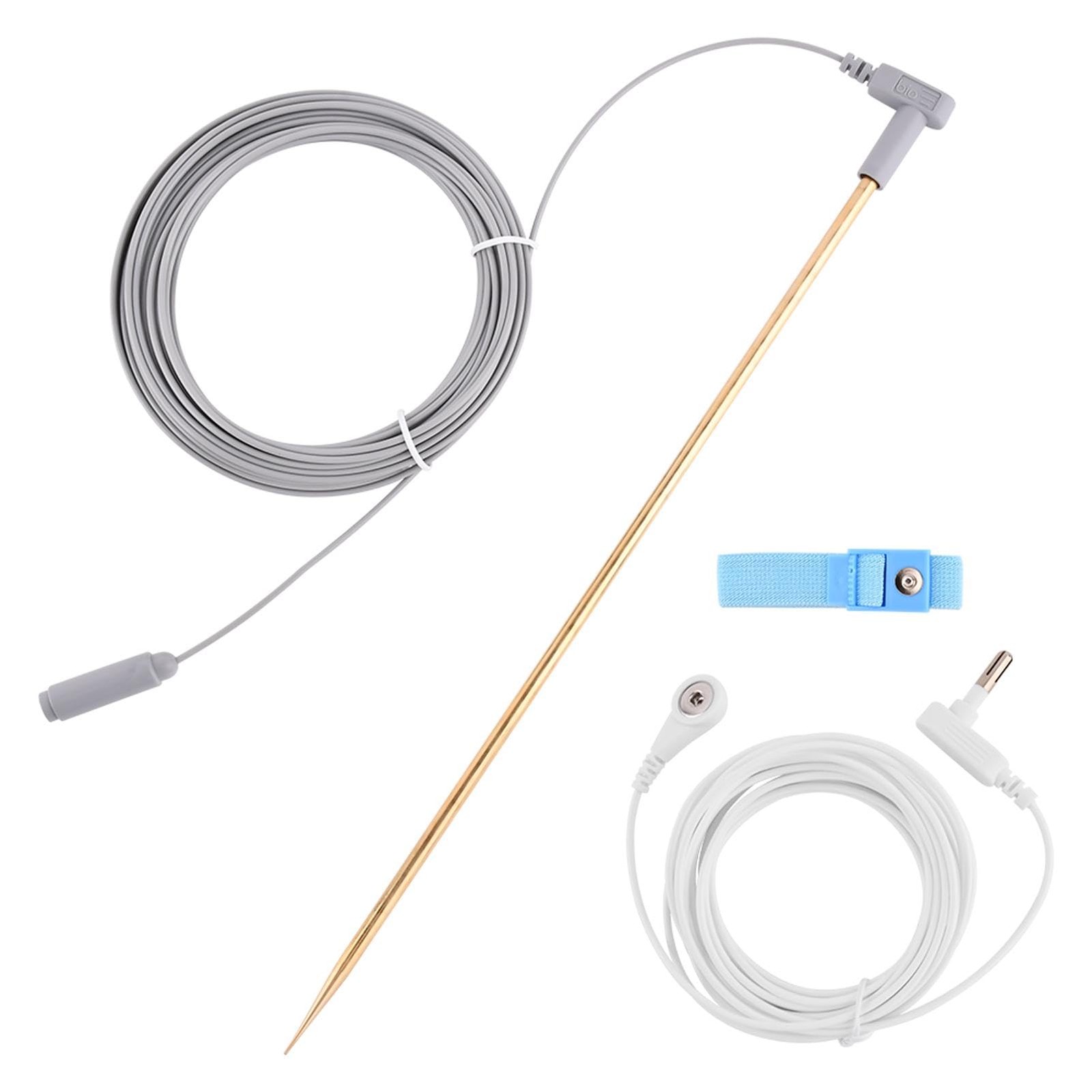 Copper Grounding Rod with 40ft Female Ground Cord 15ft Male 11.81inch