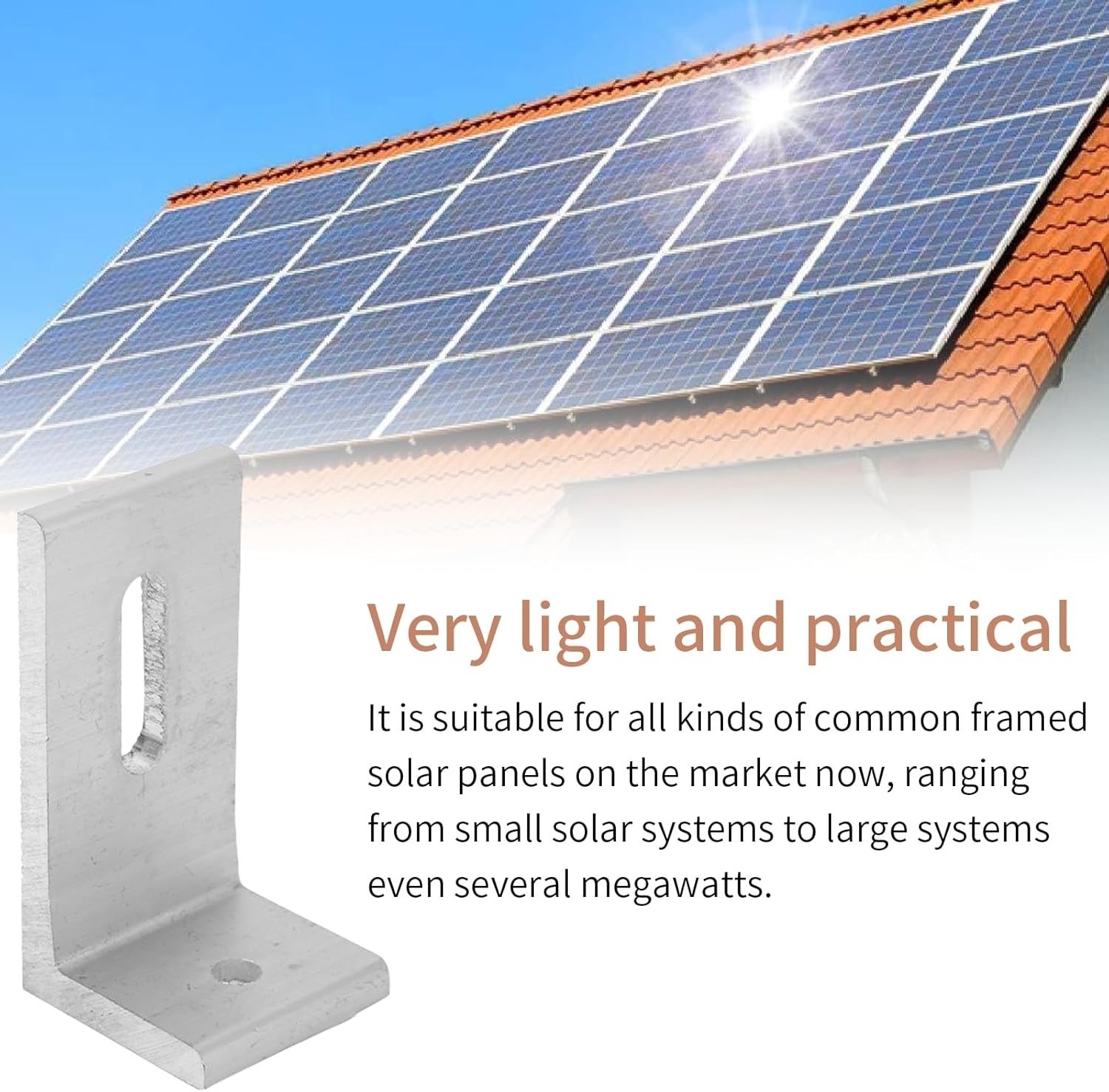 L Foot Solar Mount Aluminum Alloy Photovoltaic Solar Panel Mount L Bracket 20PCS