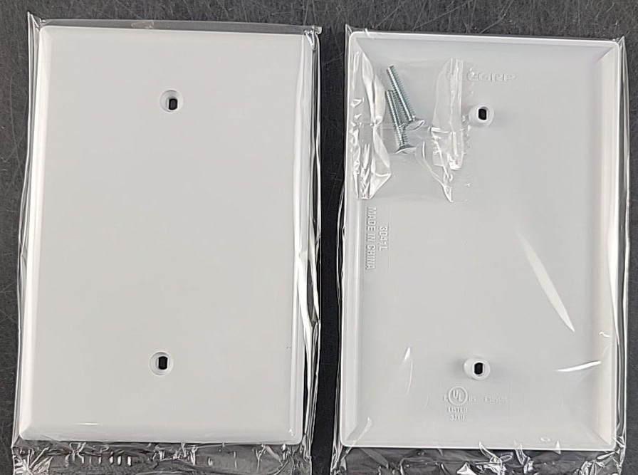 Jumbo Single Blank Wall Plate Unbreakable Polycarbonate 5.25×3.5 (40 PK) NEW