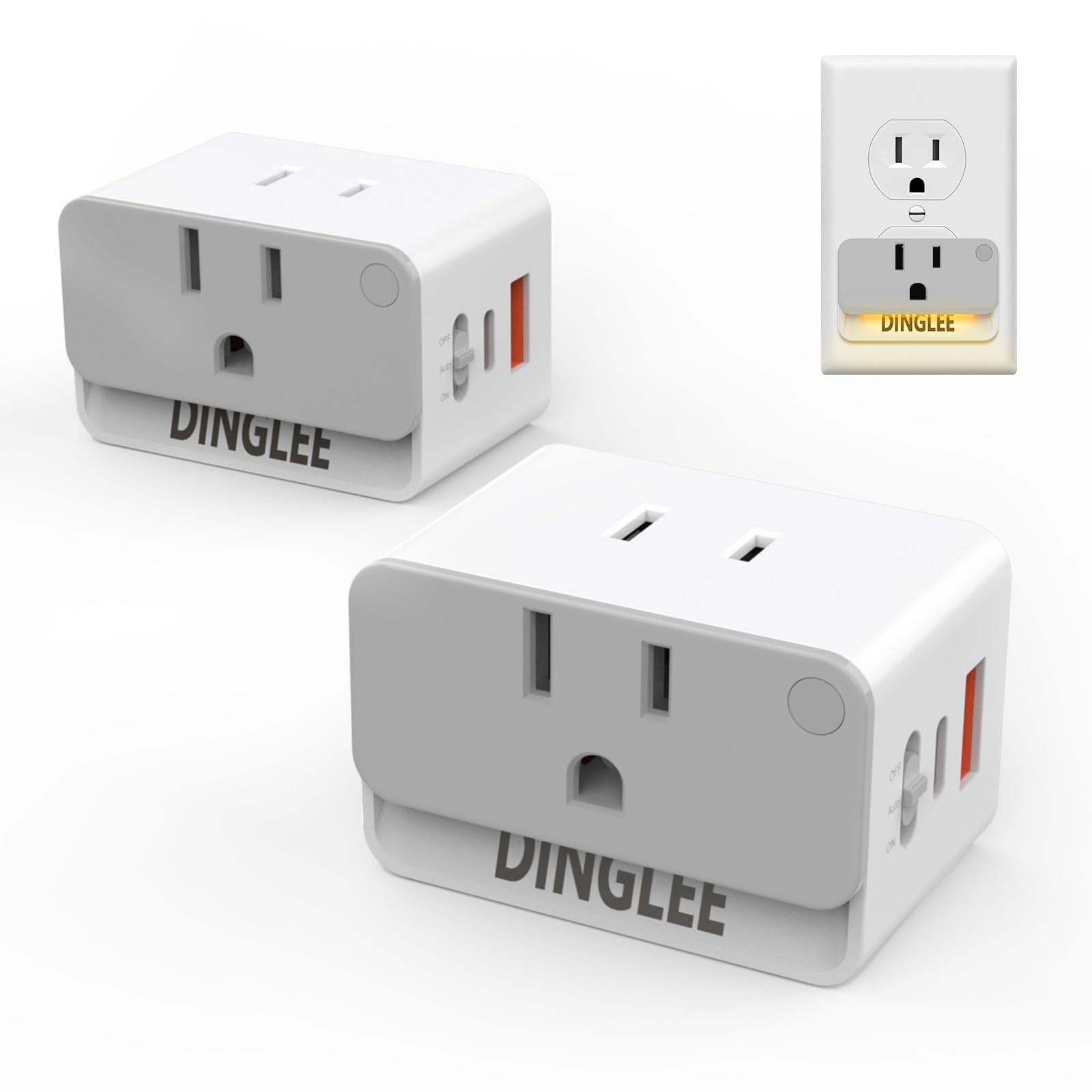 Outlet Extender 2 Pack, 2 AC Multi Plug Wall Outlet with 2 USB Ports (1 PD 20…