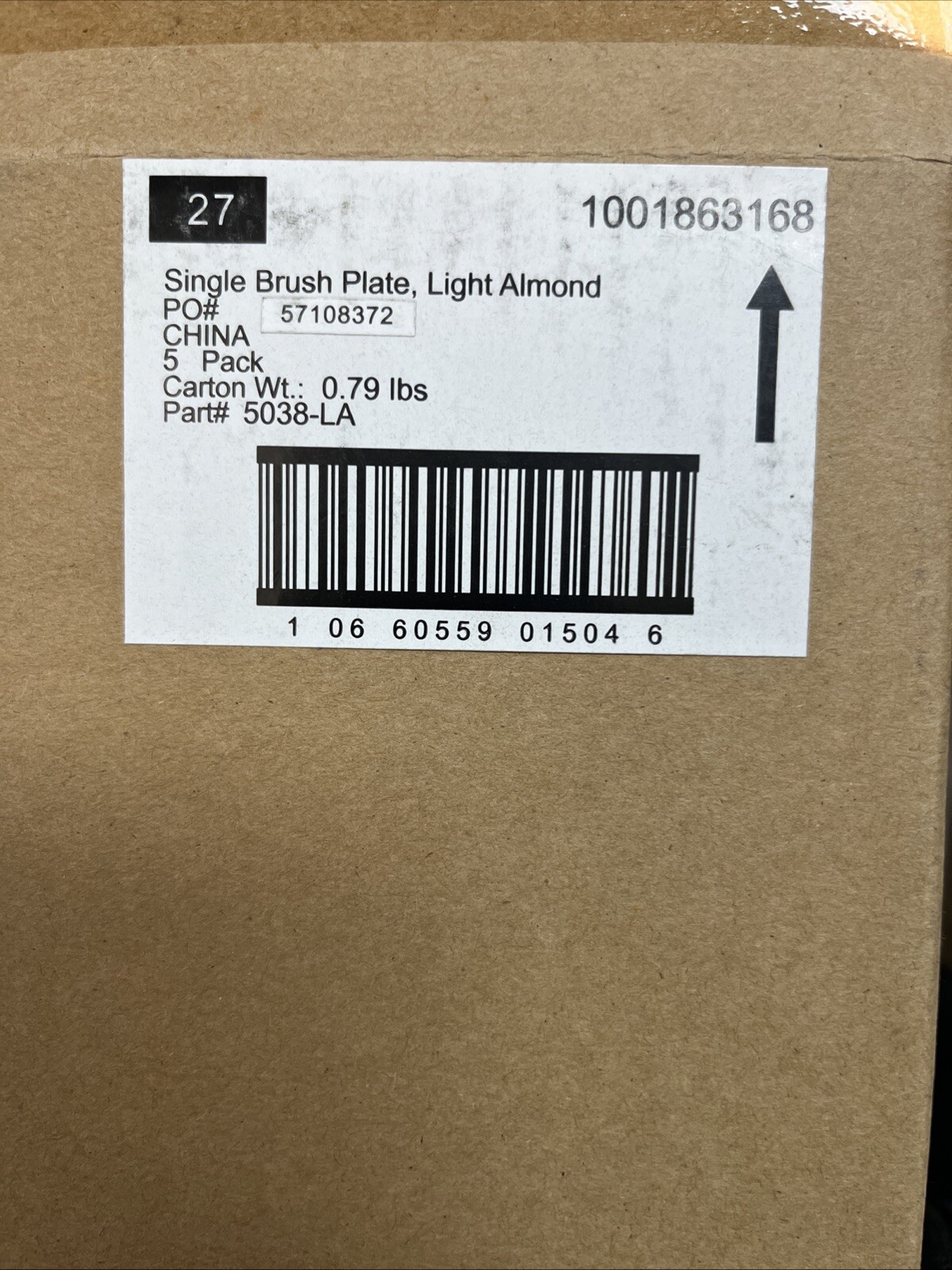 Commercial Electric Single Brush Plate Light Almond (5-Pack)