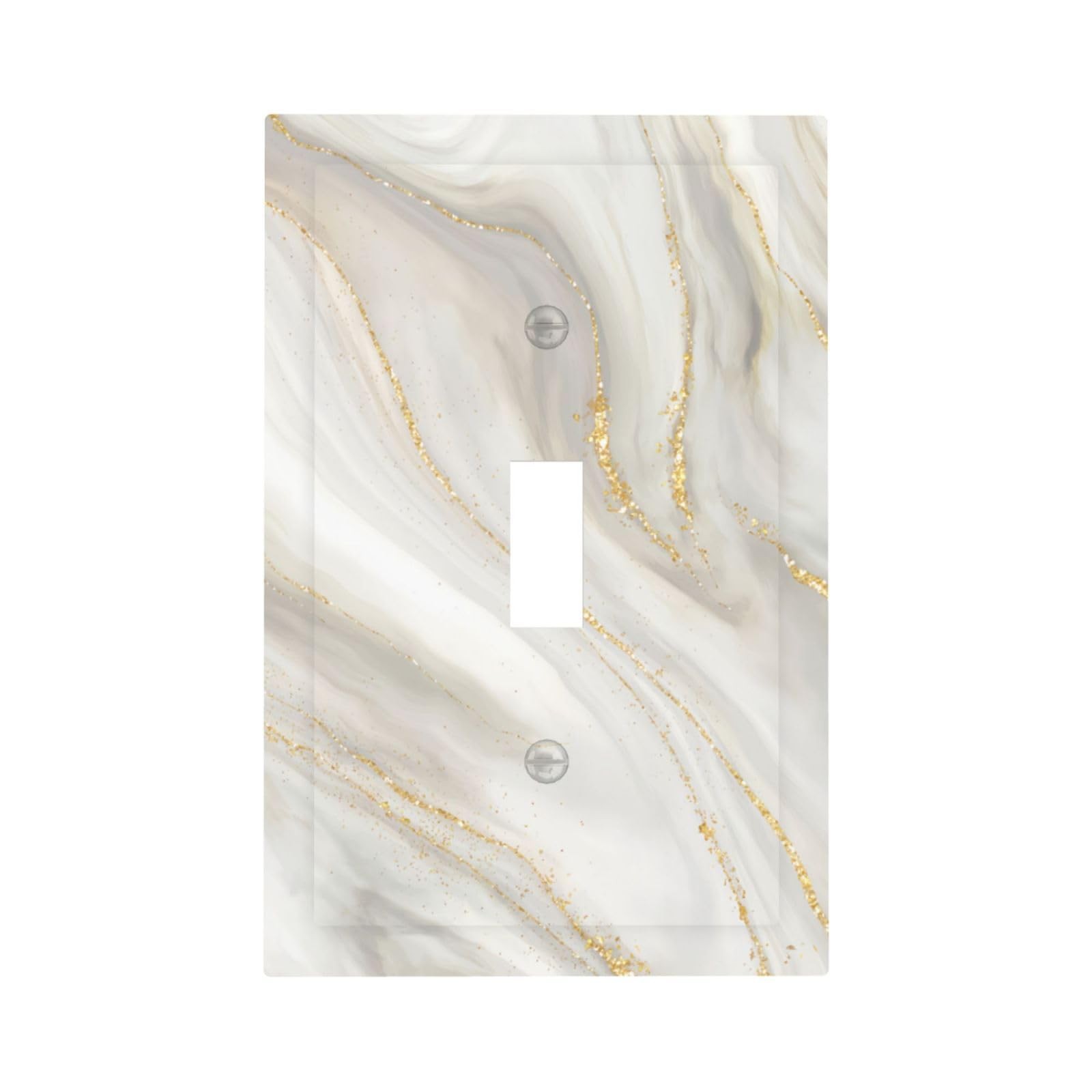 CKHTER White Gray Gold Marble 1 Gang Single 1 Toggle, marble