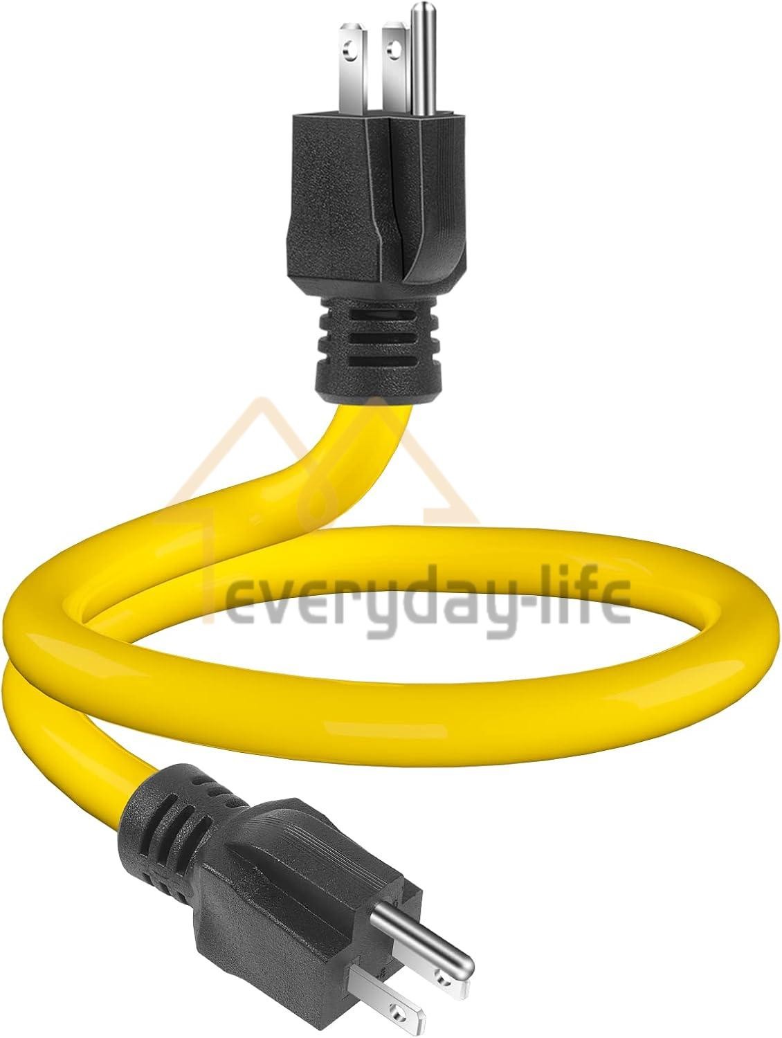 3Prong Plug 12AWG 125V Extension Cord Generator Adapter