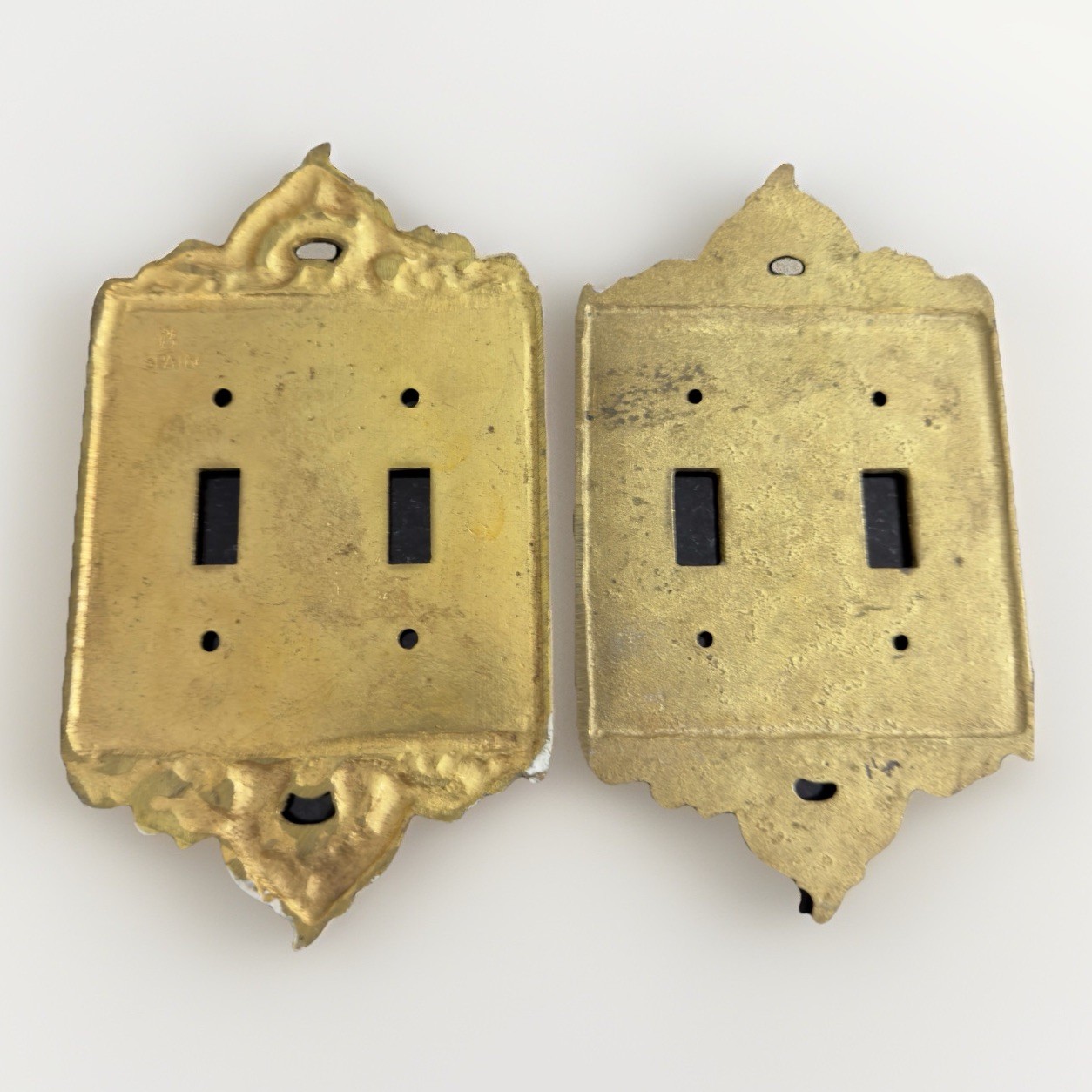 Victorian-style hammered brass single & duplex outlet & switch cover plates