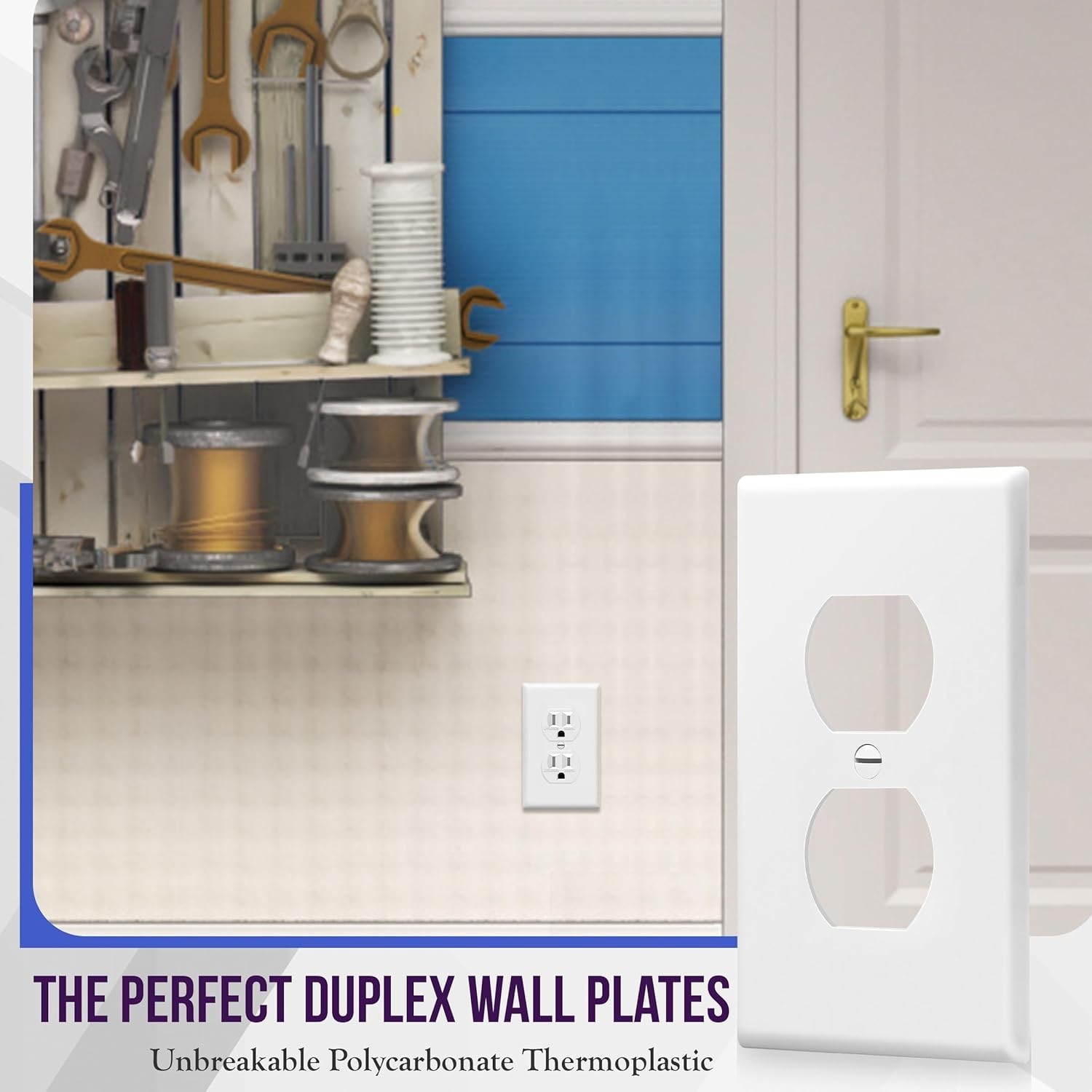 Unbreakable Polycarbonate Duplex Wall Plates – 5 Pack, Heat and Fade Resistant