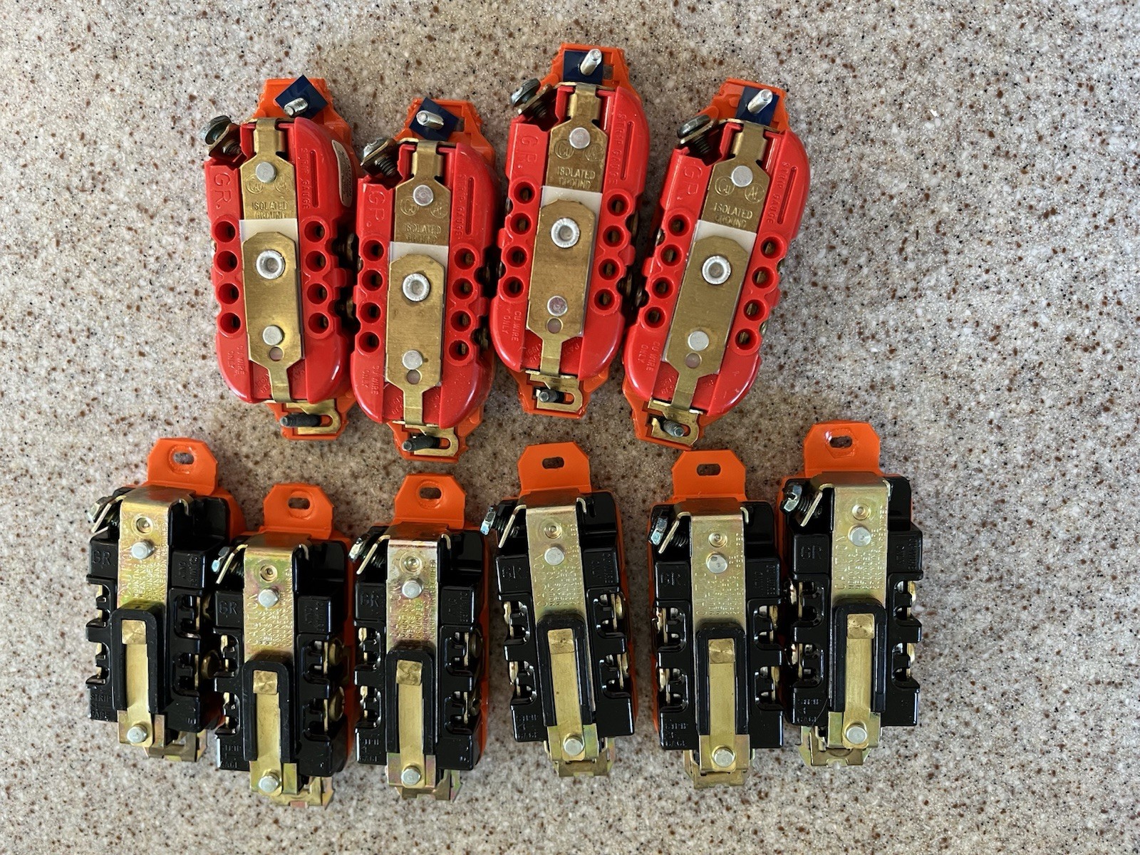 Lot (10) Eagle & PS 20a Duplex ELECTRIC Two Gang Receptacle Outlets Orange
