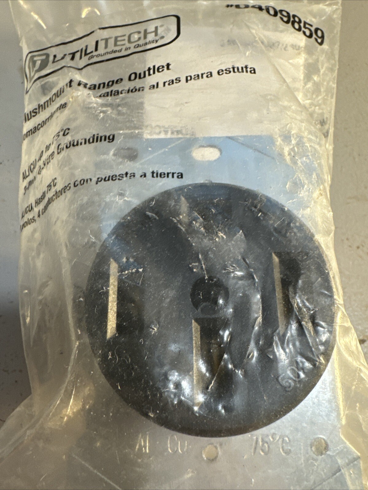 Utilitech Flushmount Range Outlet 0409859 50A-125V/250V 14-50R~NEW~