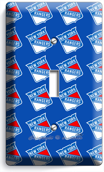 BLUE NEW YORK RANGERS NYR HOCKEY TEAM LIGHT SWITCH OUTLET WALL PLATE MANCAVE ART