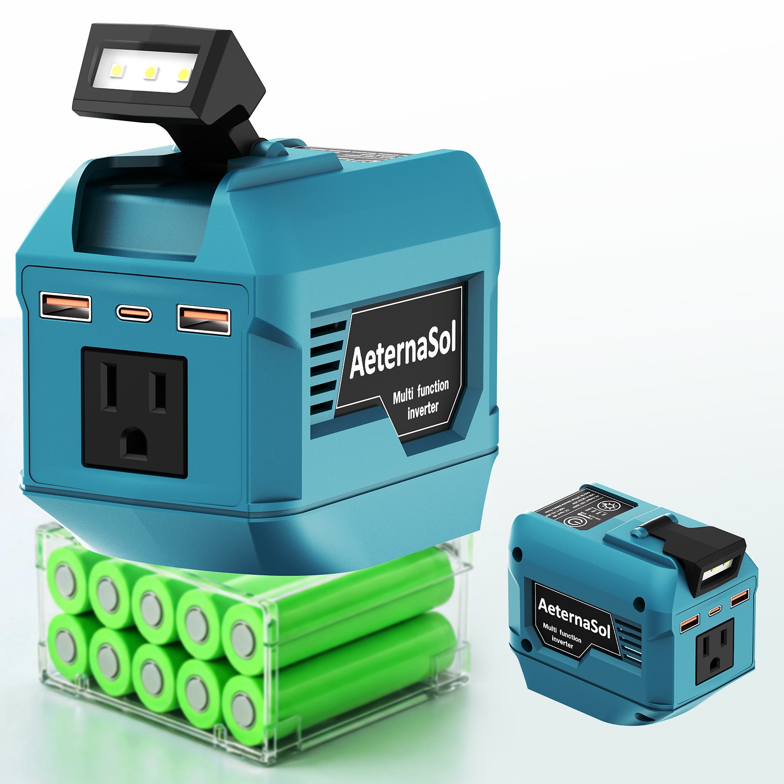 AeternaSol Power Inverter Peak 500W Portable Power Supply for Makita 18V Battery