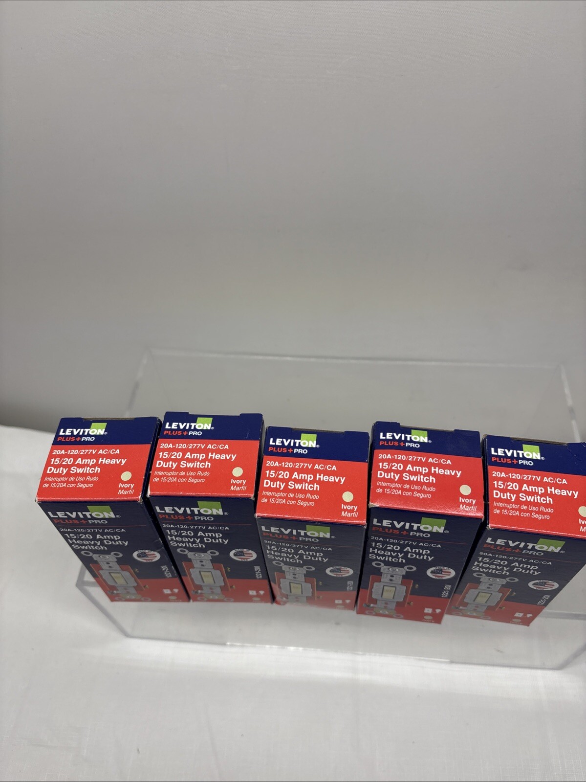 5 X Leviton 15/20 Amp HEAVY DUTY Switch – IVORY 1221-20I (B20