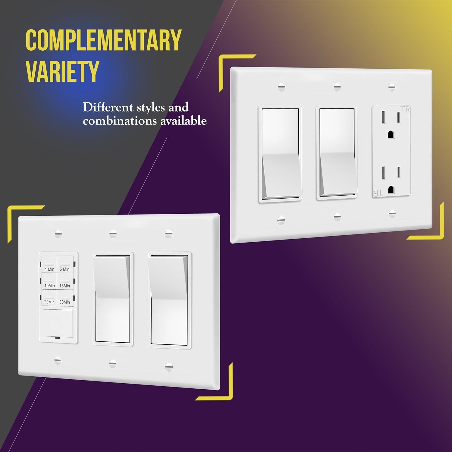 Polycarbonate Thermoplastic 3-Gang Wall Plate – Easy Installation, Listed