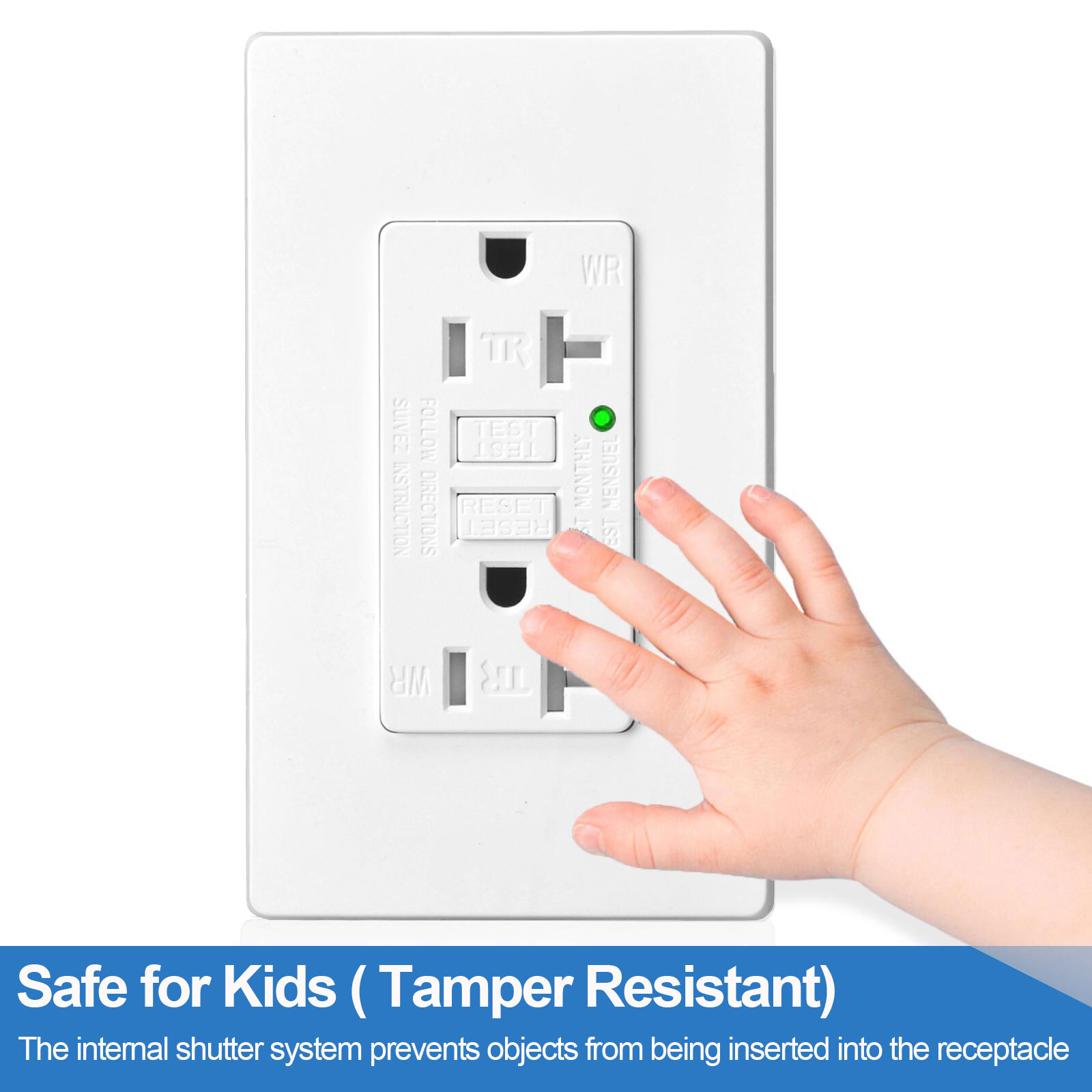 GFCI Outlet 20 Amp GFI Receptacle LED Indicator Tamper-Resistant with Plate × 40